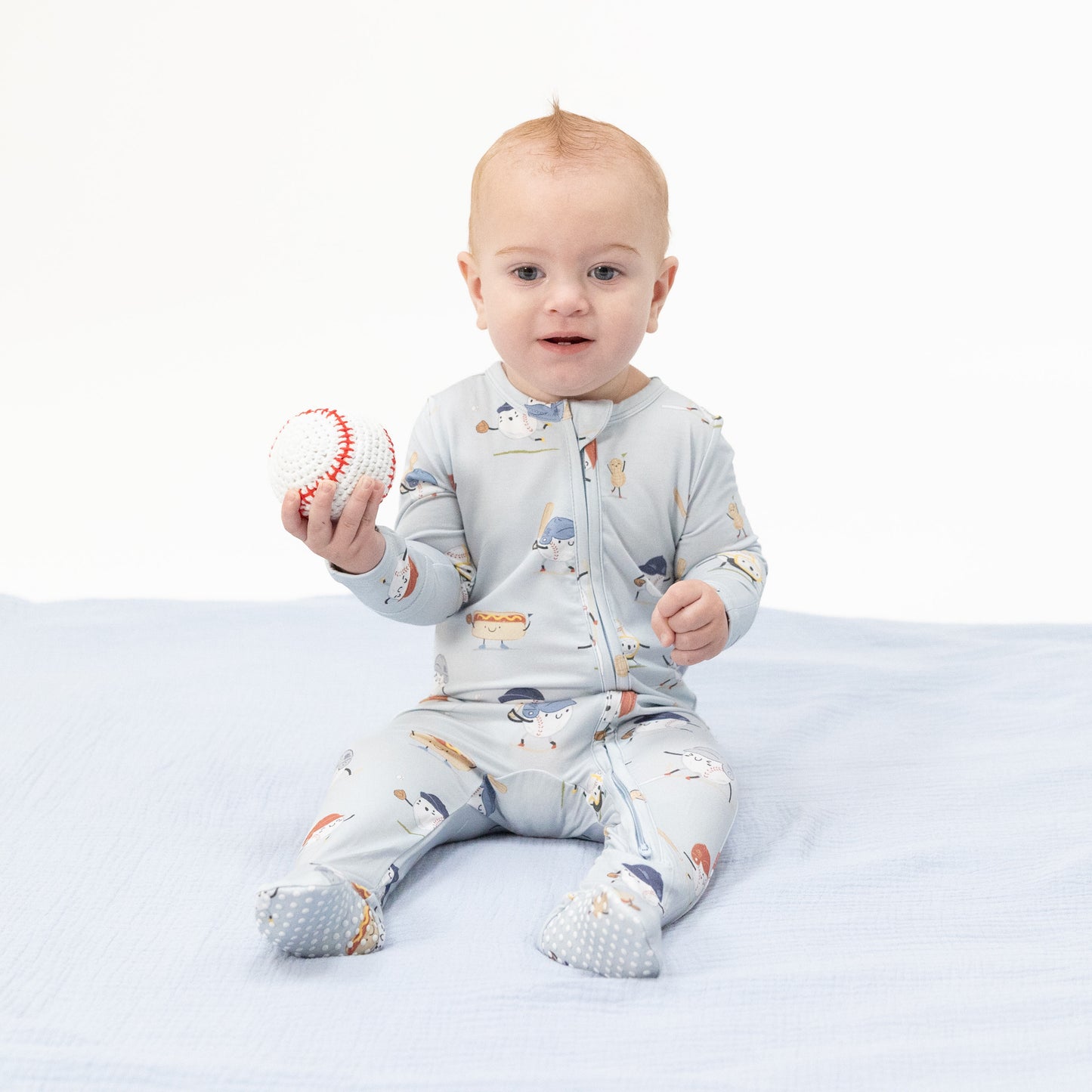 Baseballs Playing Baseball - 2 Way Zipper Footie-Angel Dear
