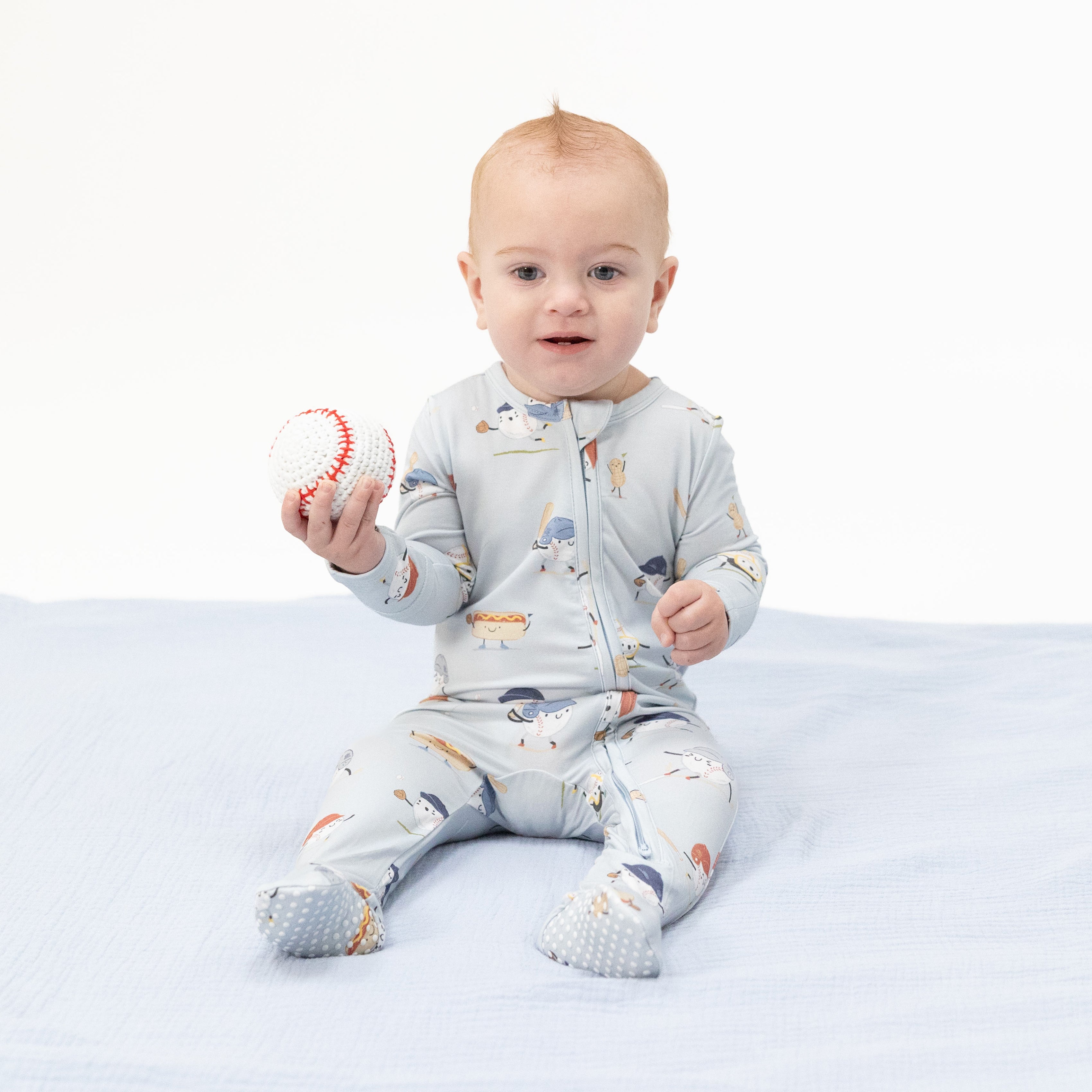 Baseballs Playing Baseball - 2 Way Zipper Footie-Angel Dear