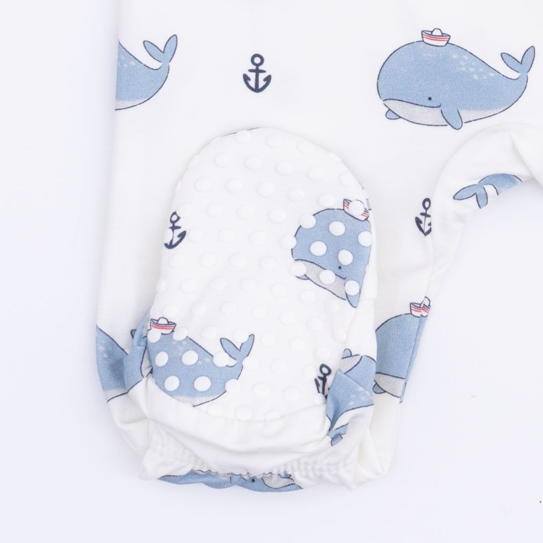 Bubbly Sailor Whales Blue - 2 Way Zipper Footie
