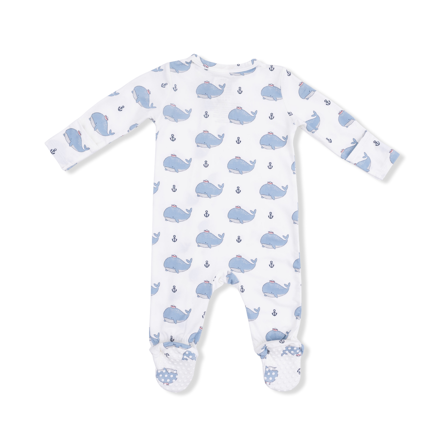 Bubbly Sailor Whales Blue - 2 Way Zipper Footie-Angel Dear