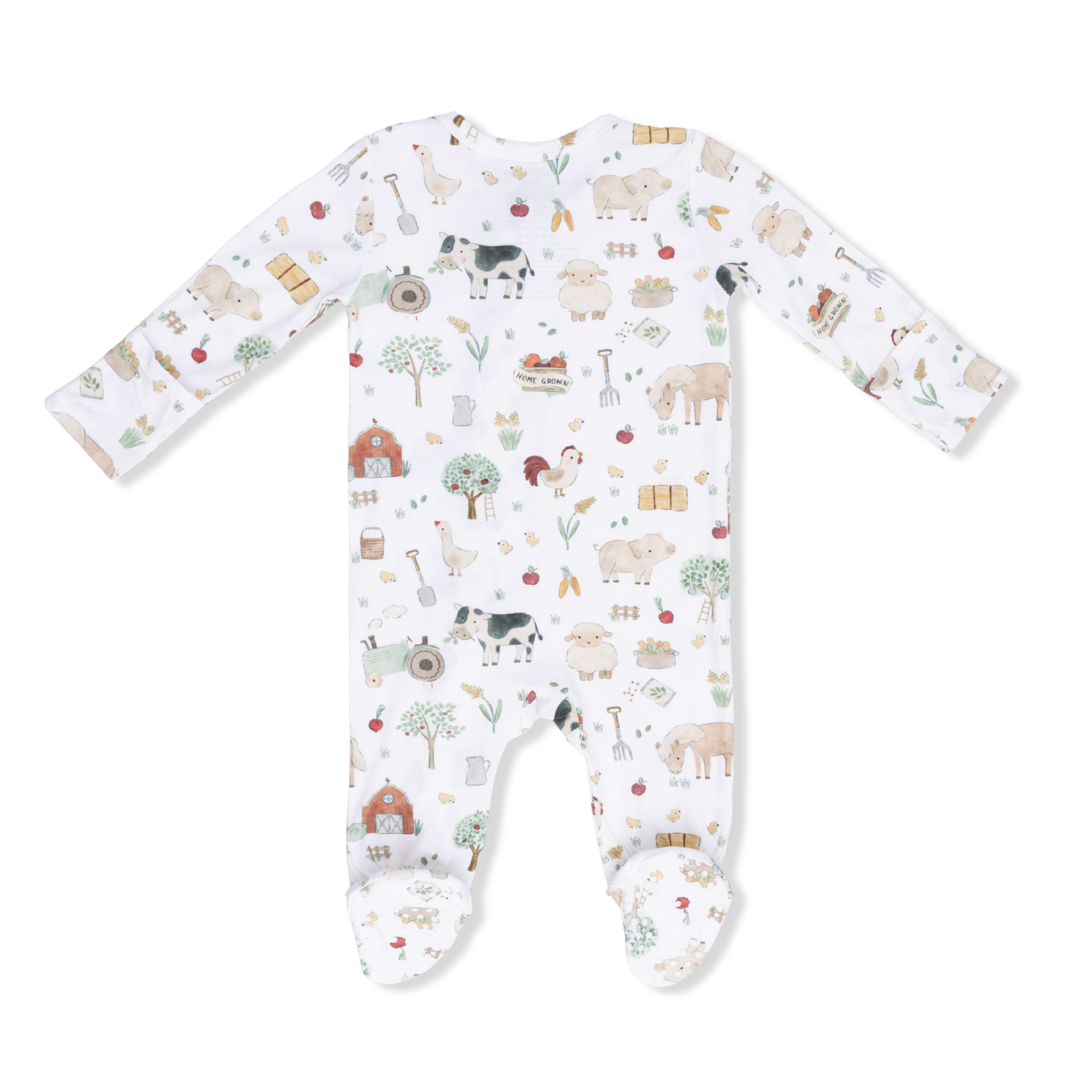 Cute Farm Animals Uni - 2 Way Zipper Footie, Swaddle  & Bandana Bib Set-Angel Dear
