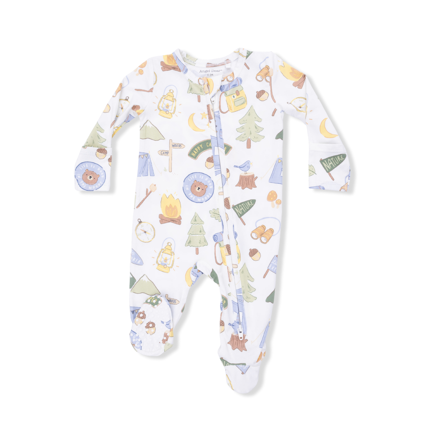 Camping Blue - 2 Way Zipper Footie-Angel Dear