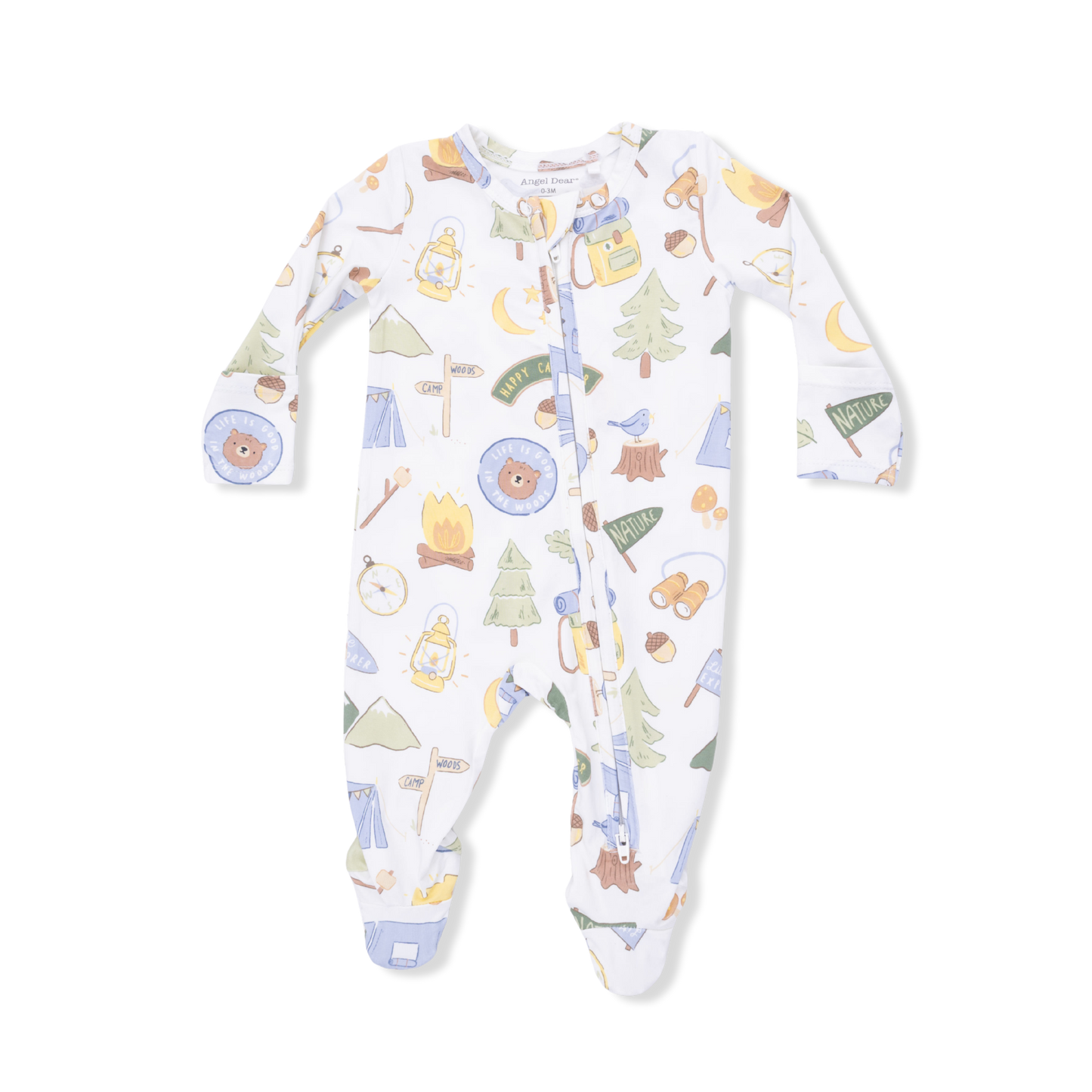 Camping Blue - 2 Way Zipper Footie-Angel Dear