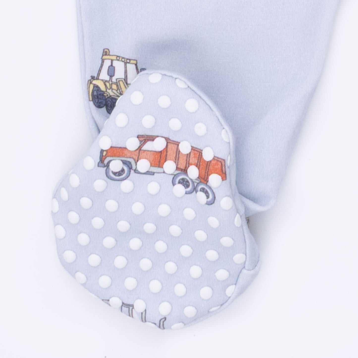 Construction Vehicles - 2 Way Zipper Footie