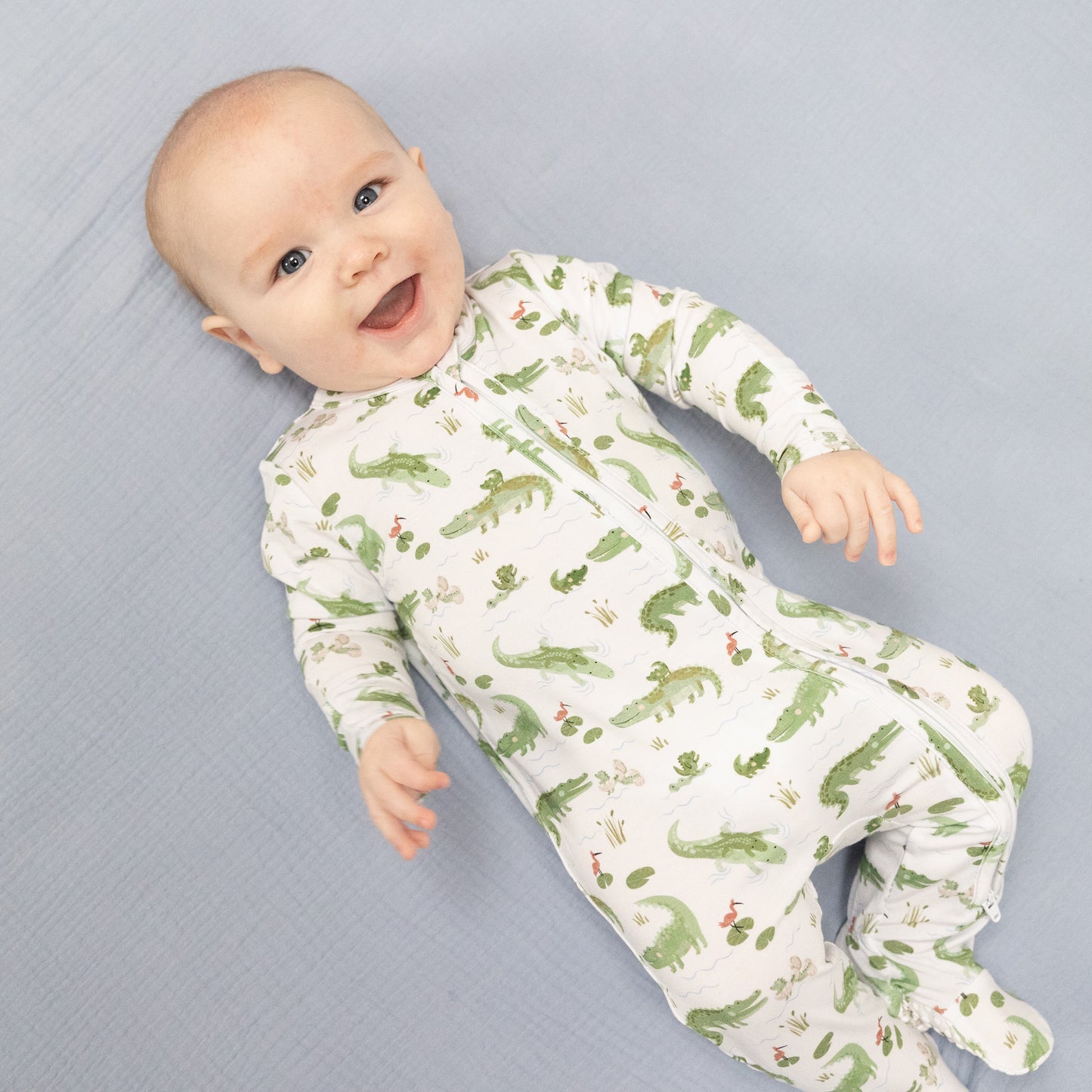 Crayon Alligators - 2 Way Zipper Footie-Angel Dear