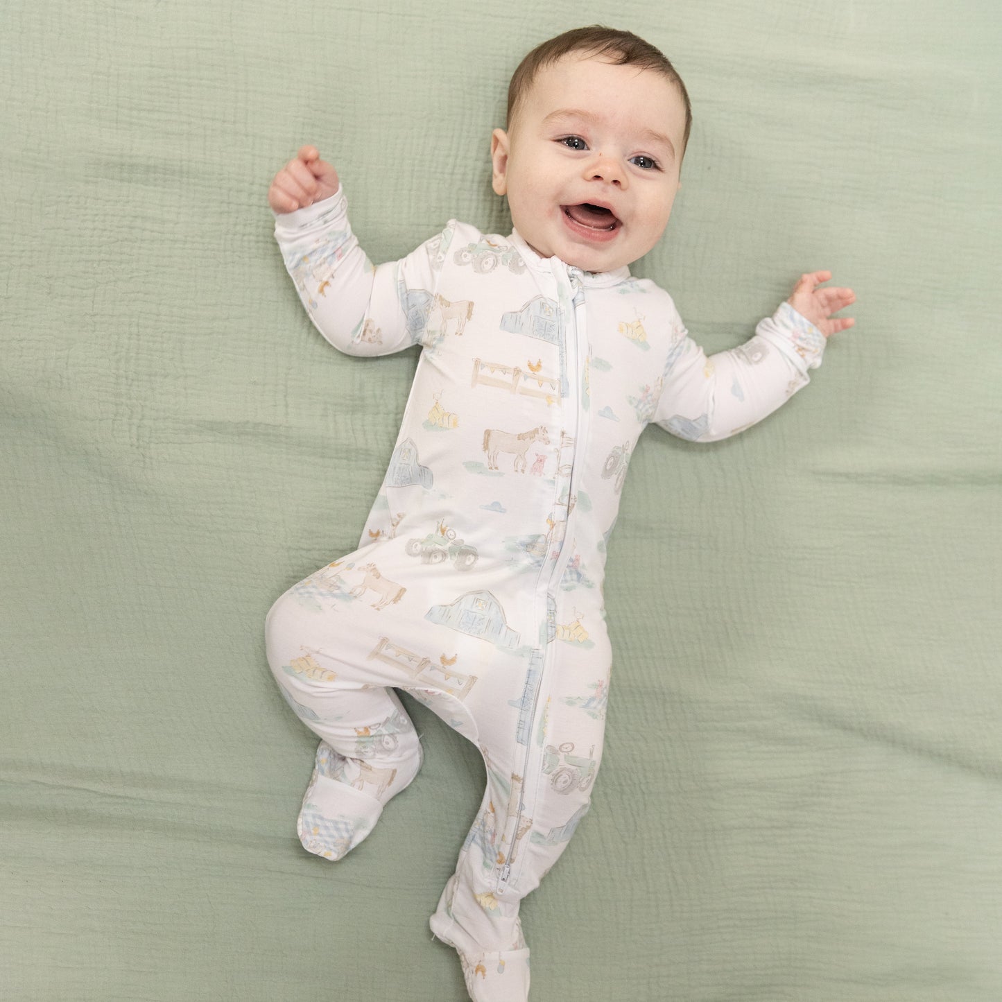 Farm Animal Party - 2 Way Zipper Footie-Angel Dear