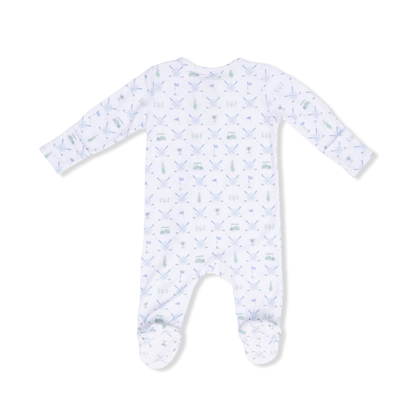 Golf Trellis Blue - 2 Way Zipper Footie & Swaddle Blanket-Angel Dear