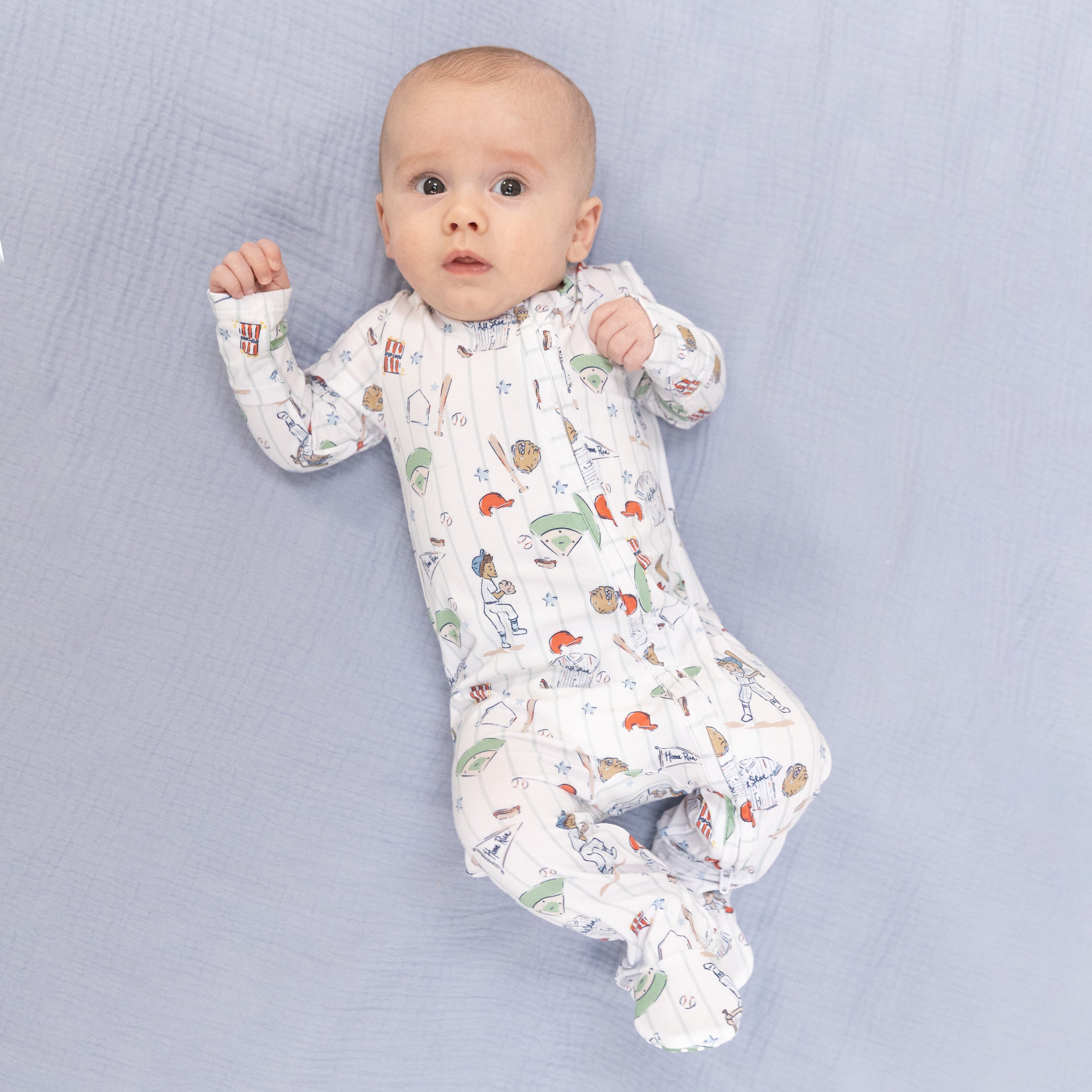 Home Run Baseball - 2 Way Zipper Footie-Angel Dear