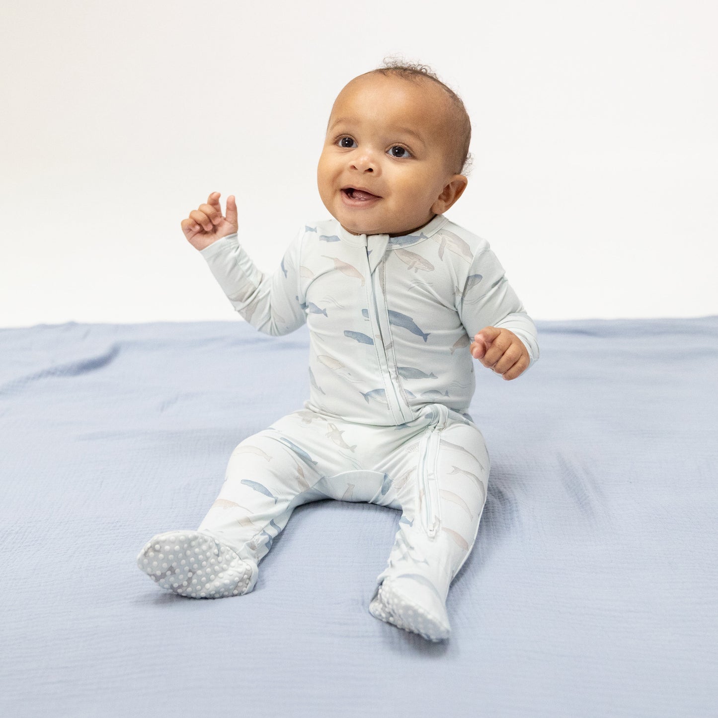 Little Whales - 2 Way Zipper Footie-Angel Dear