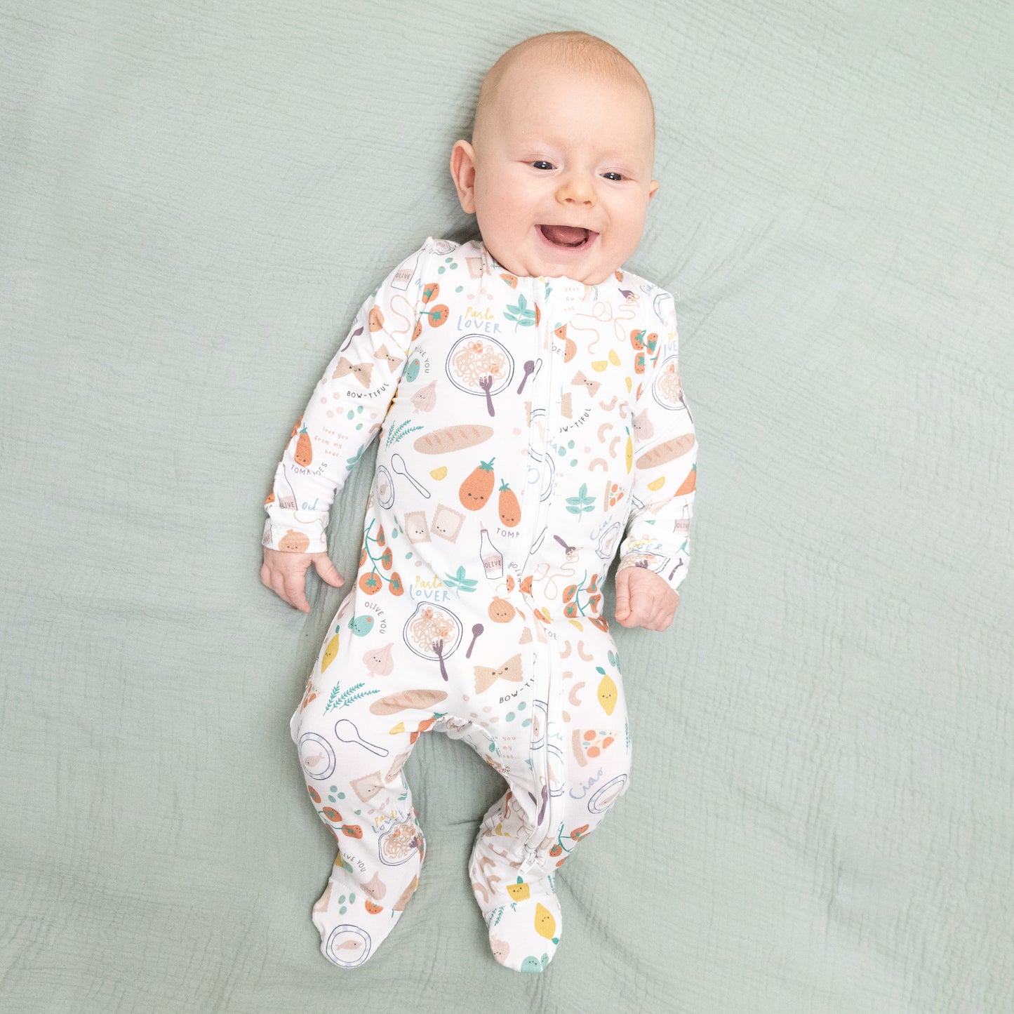 Pasta Lovers - 2 Way Zipper Footie-Angel Dear