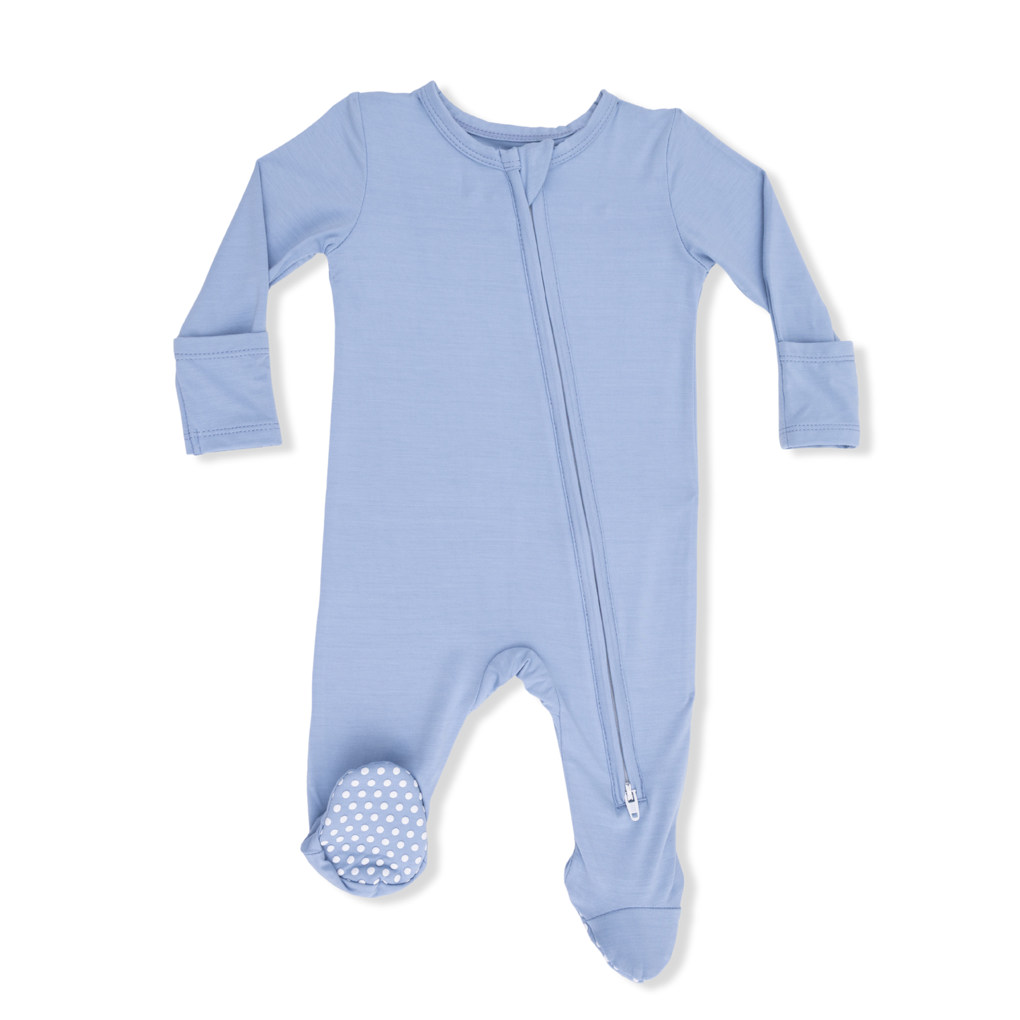 Solid Blue Fog - 2 Way Zipper Footie-Angel Dear