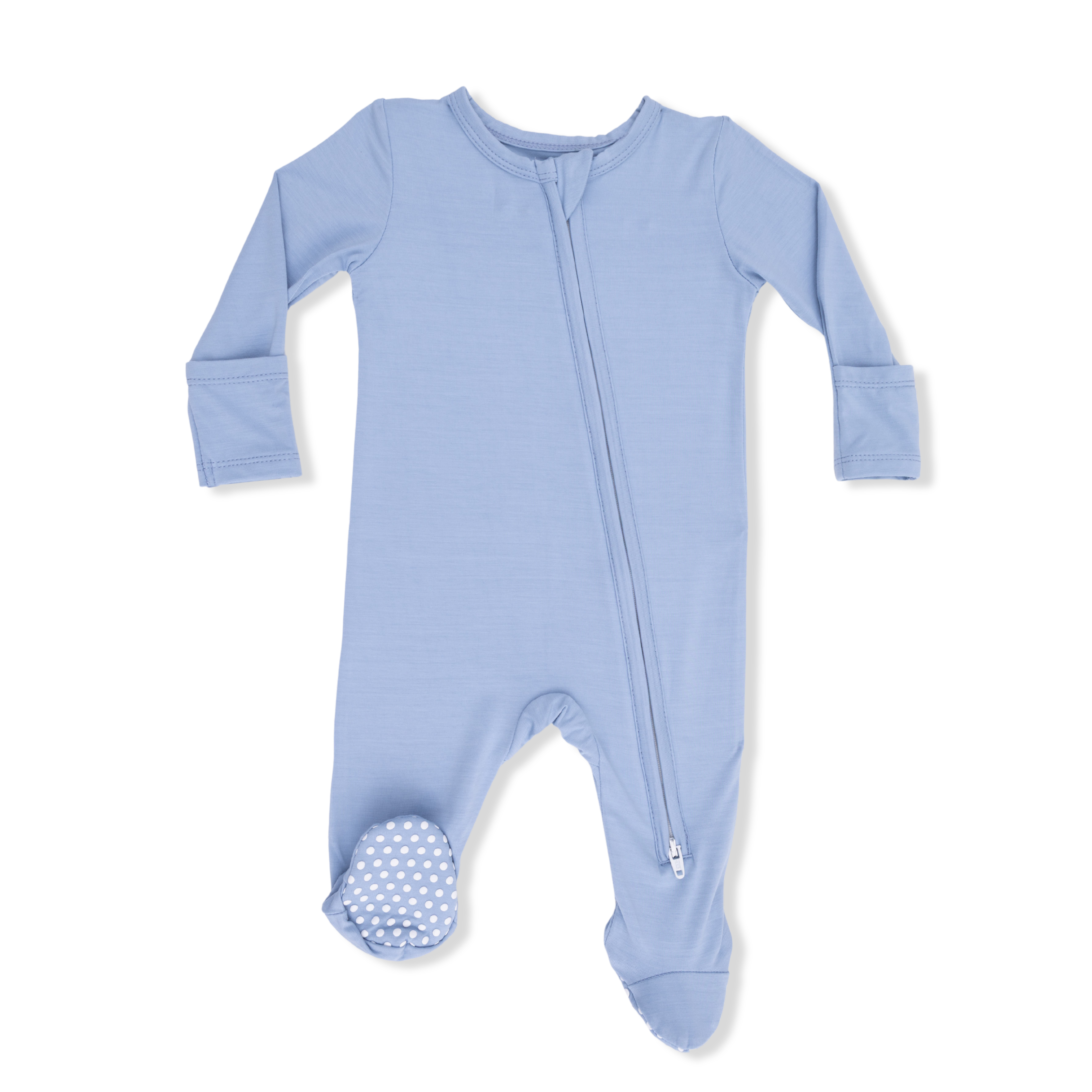 Solid Blue Fog - 2 Way Zipper Footie-Angel Dear