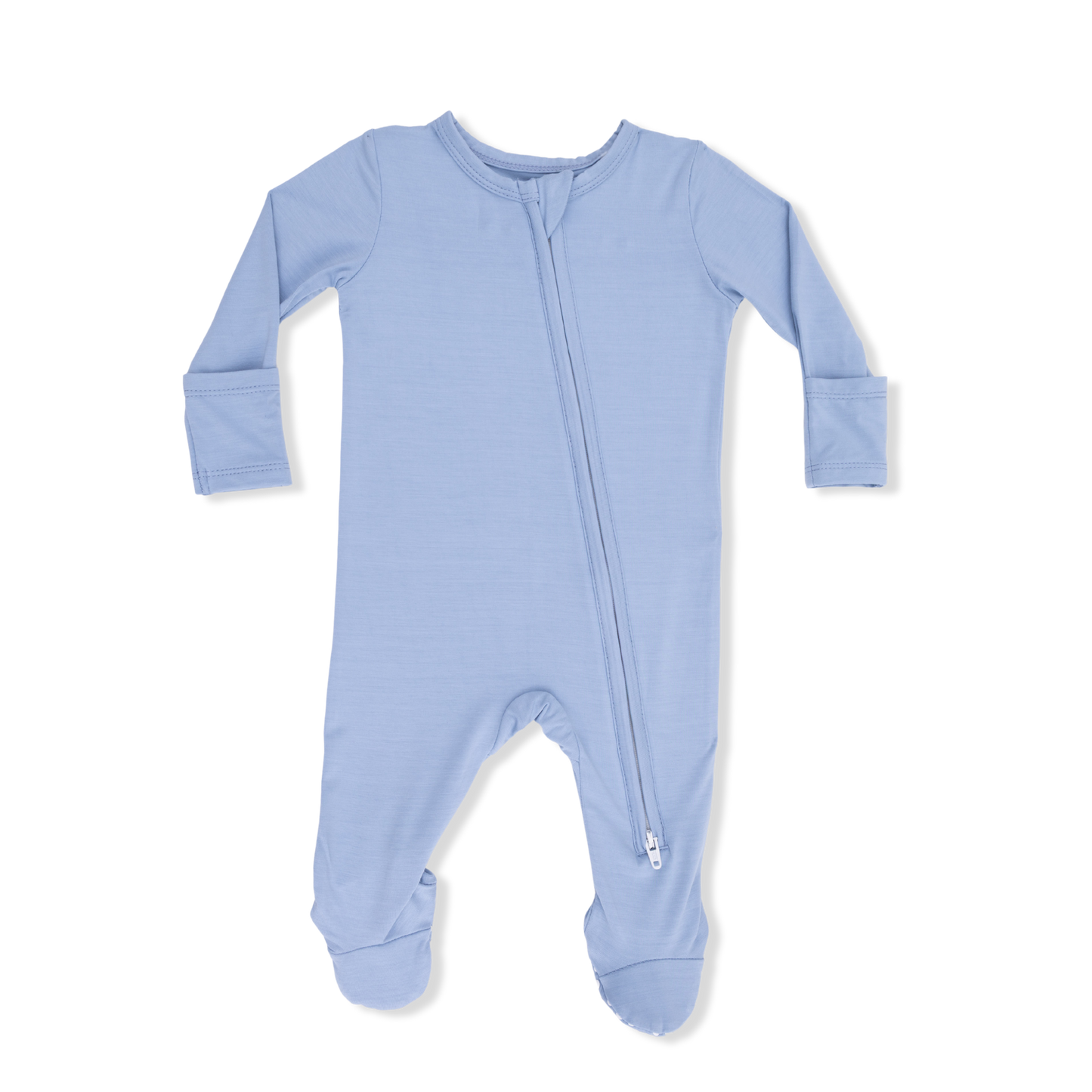 Solid Blue Fog - 2 Way Zipper Footie-Angel Dear