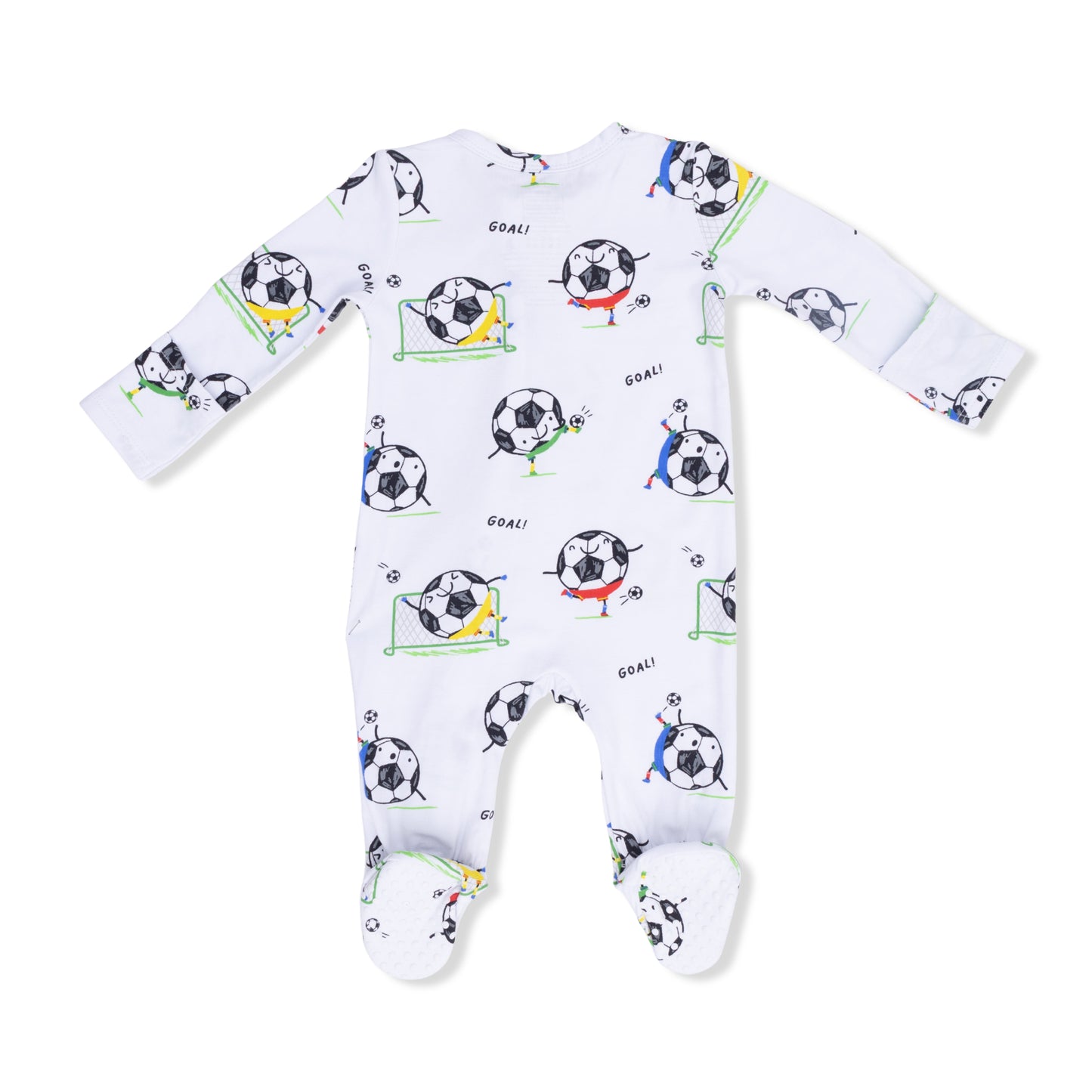 Soccer Balls Playing Soccer  Blue - 2 Way Zipper Footie-Angel Dear