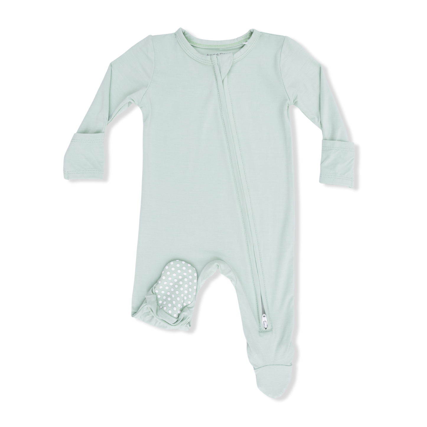 Solid Cameo Green - 2 Way Zipper Footie-Angel Dear