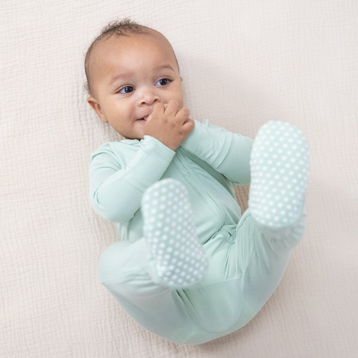 Solid Misty Blue - 2 Way Zipper Footie-Angel Dear