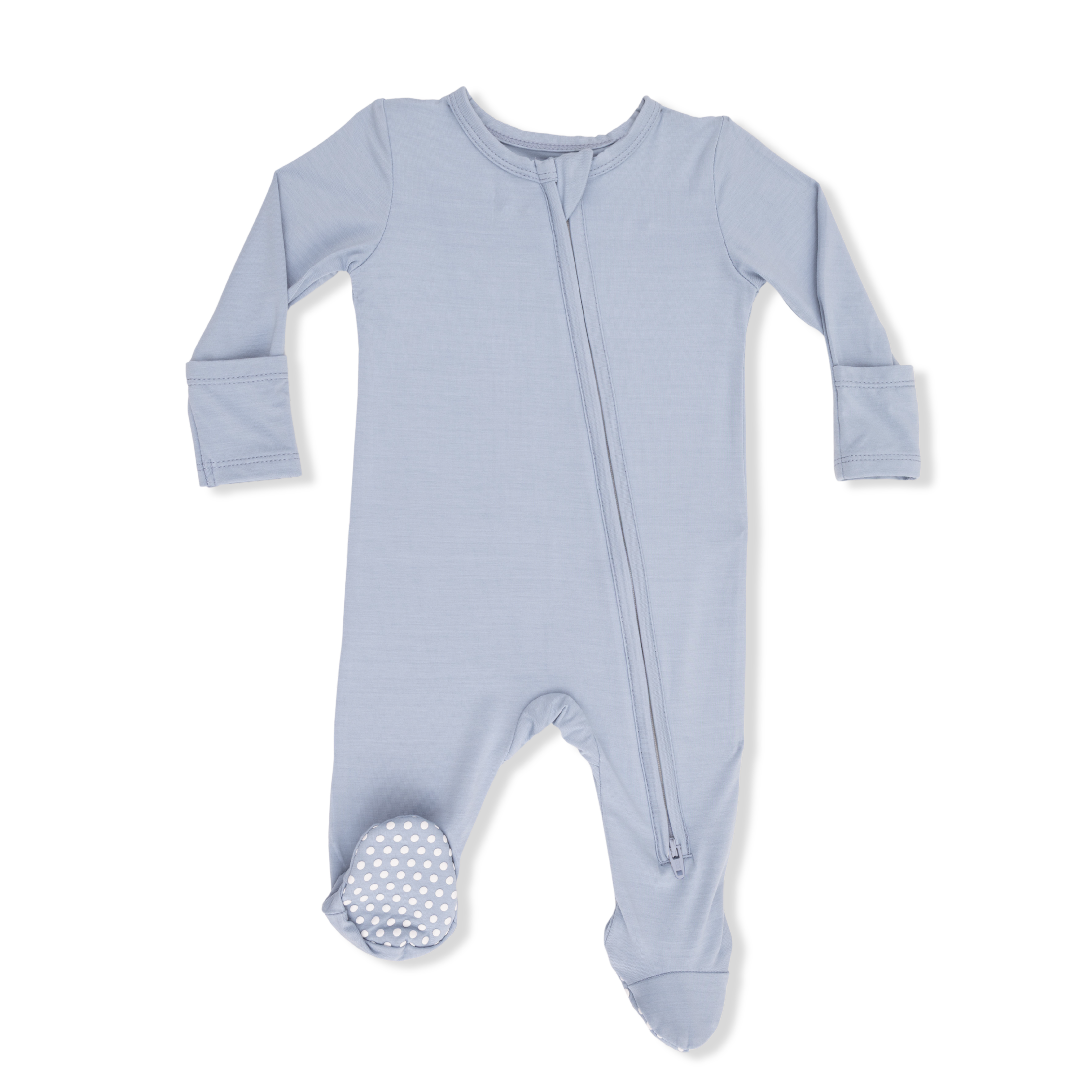 Solid Niagara Mist - 2 Way Zipper Footie