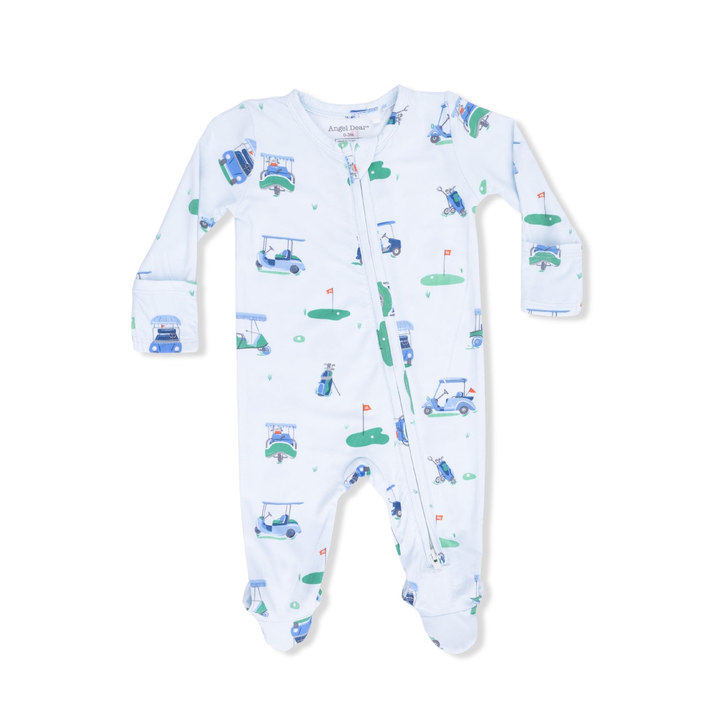 Vintage Golf Carts Blue - 2 Way Zipper Footie-Angel Dear