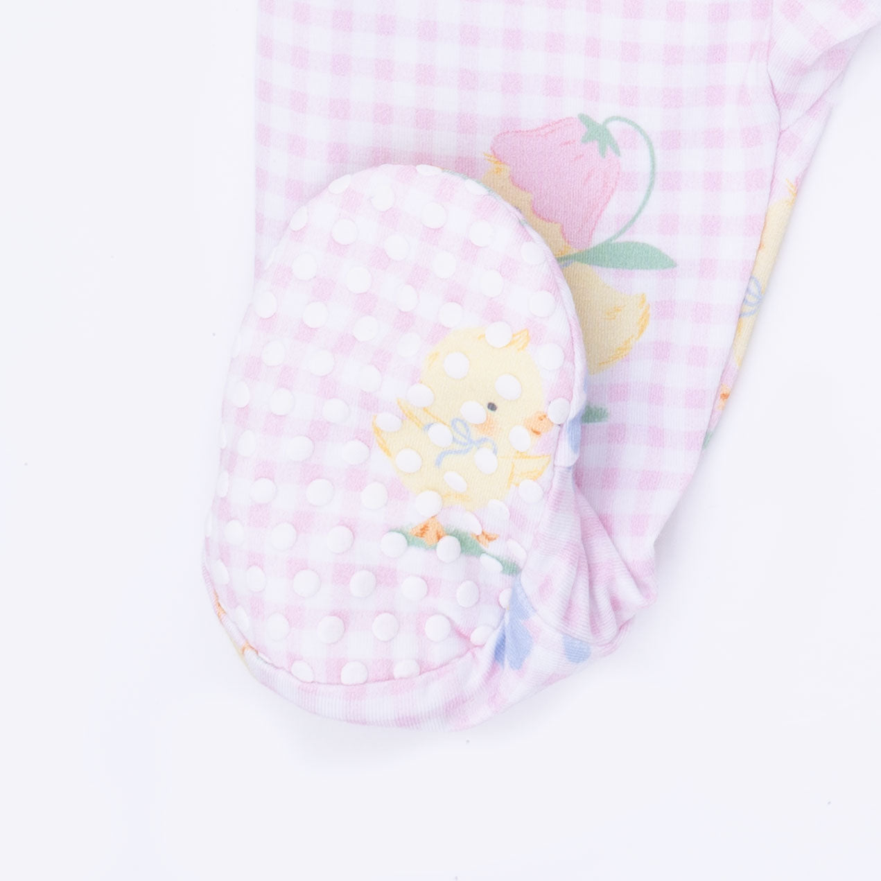 Vintage Spring Ducklings Pink - 2 Way Zipper Footie