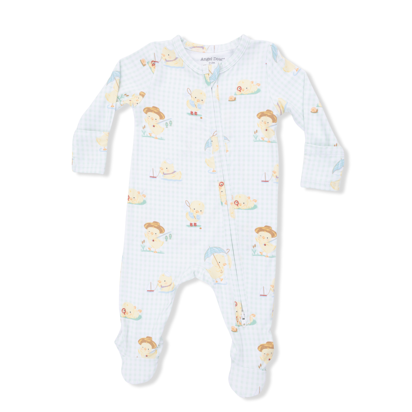 Vintage Spring Ducklings Green - 2 Way Zipper Footie-Angel Dear