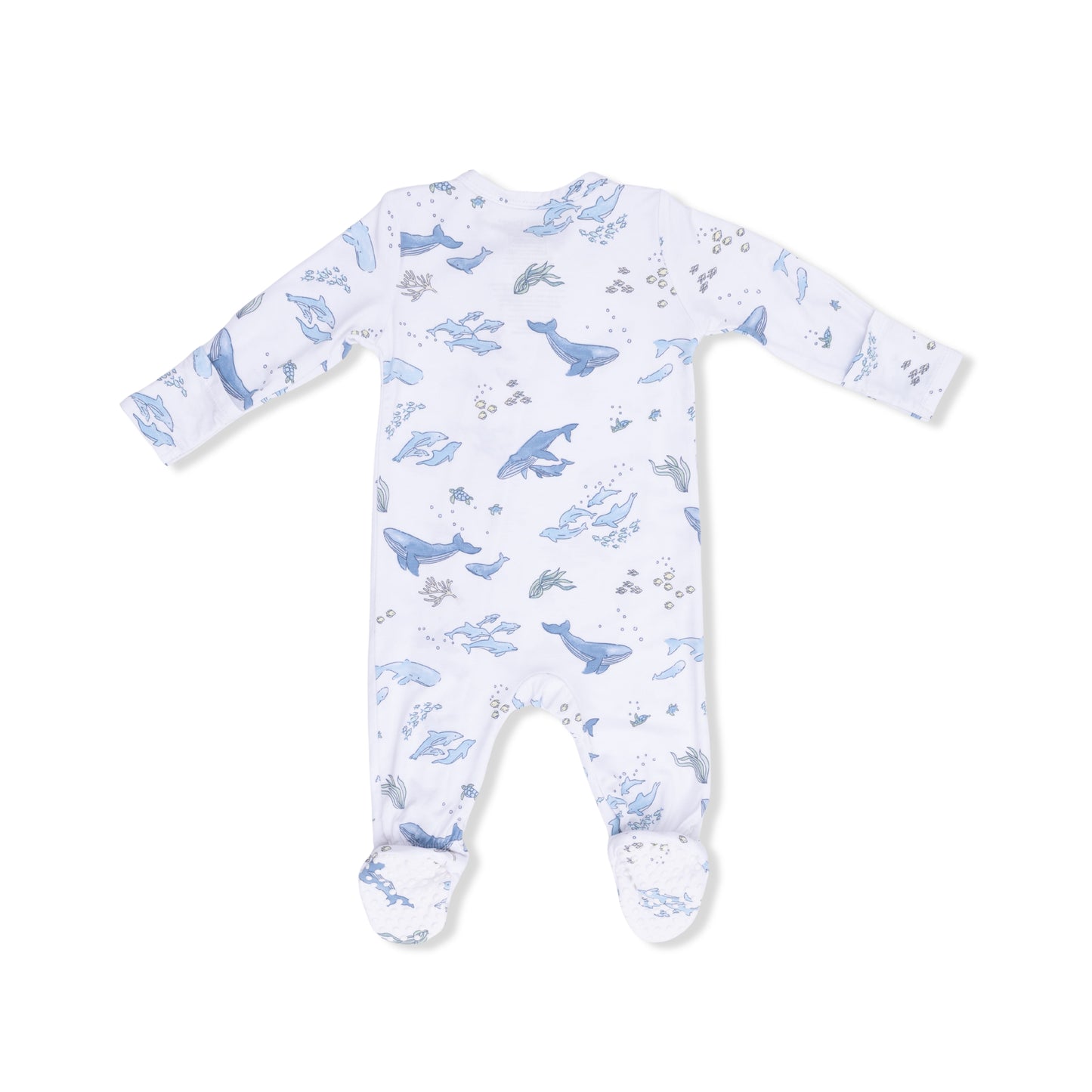 Watercolor Blue Whales - 2 Way Zipper Footie-Angel Dear