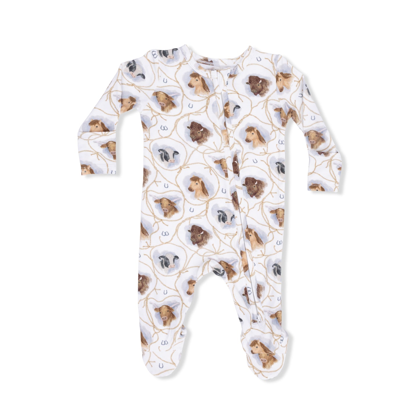 Farm Animals Rope Cameos Uni - 2 Way Zipper Footie-Angel Dear