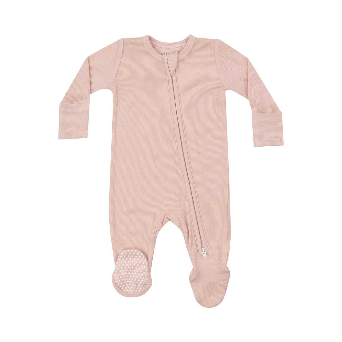 2 Way Zipper Footie - Basic - Solid Pale Blush-Angel Dear