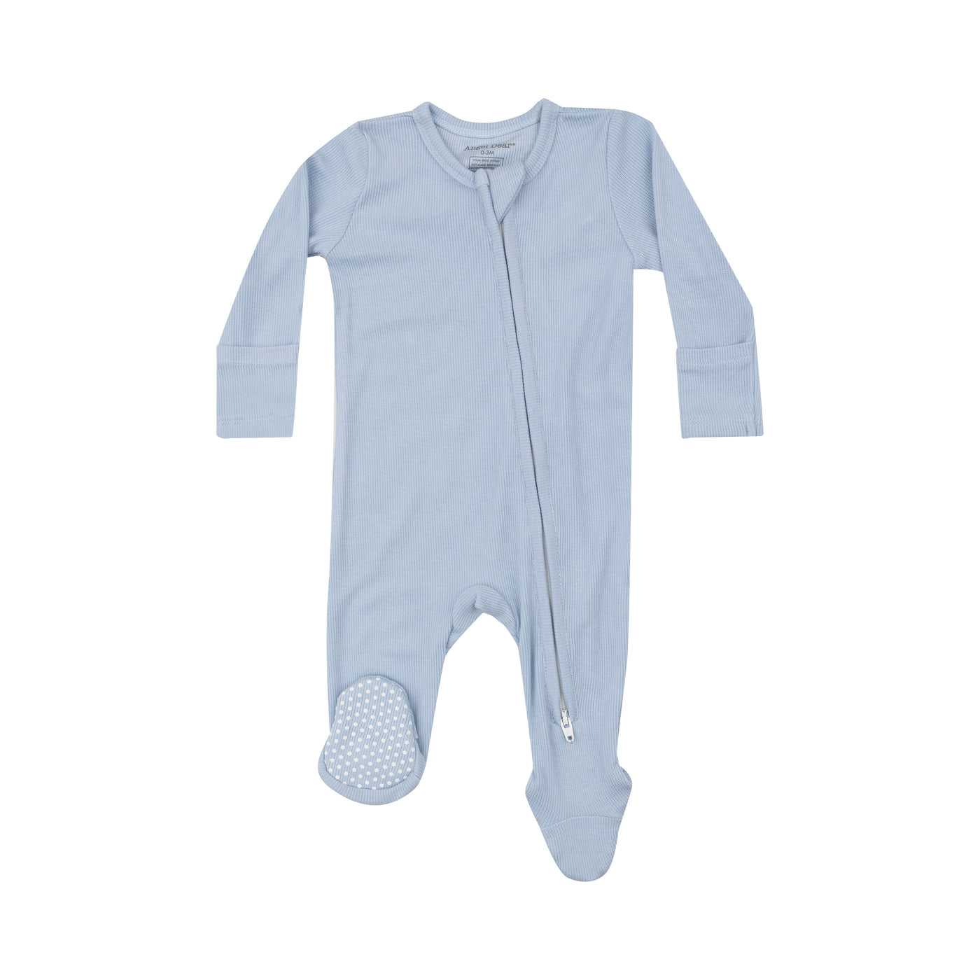 2 Way Zipper Footie - Solid Subdued Blue-Angel Dear