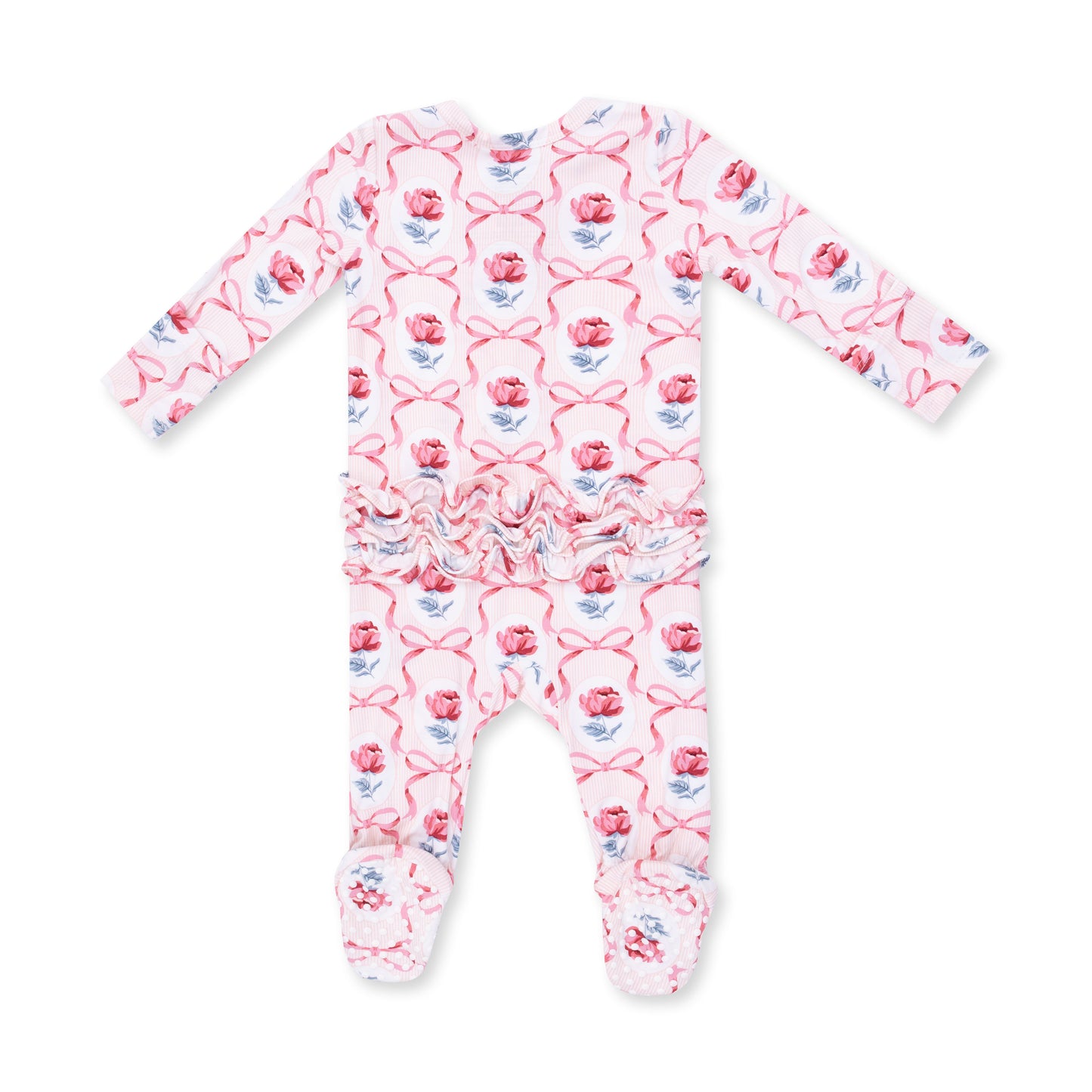 Leslie Rose - 2 Way Ruffle Back Zipper Footie