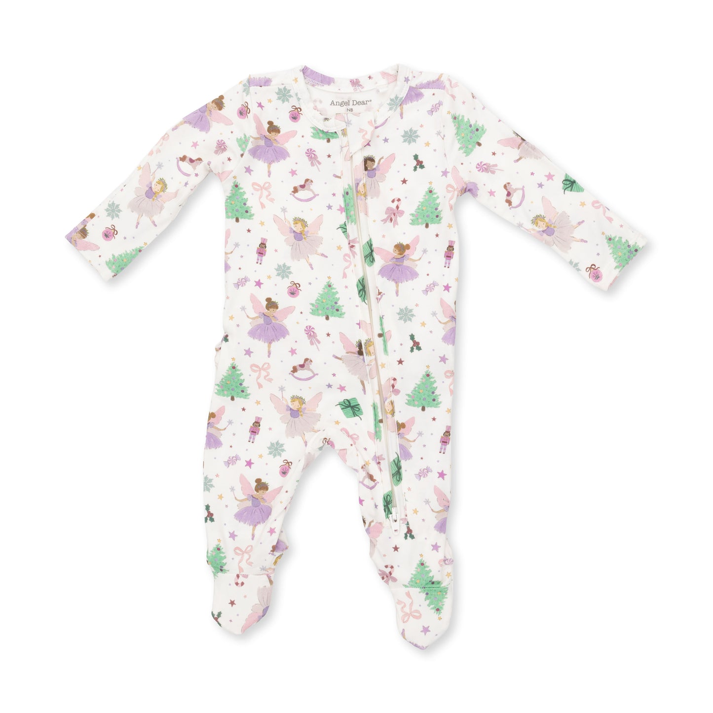 Sugar Plum Fairies - 2 Way Ruffle Back Zipper Footie