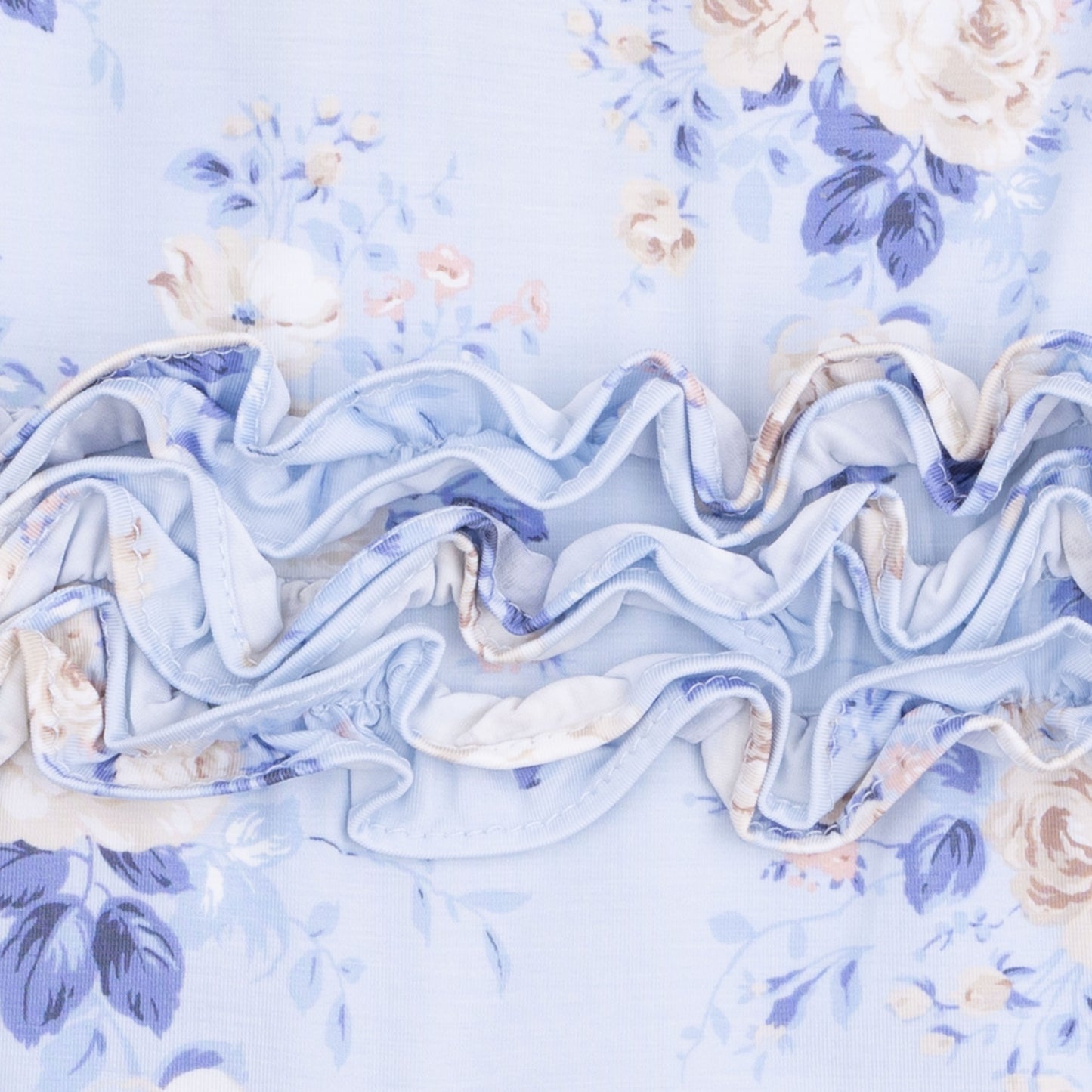 Ashley Rose Floral - 2 Way Ruffle Back Zipper Footie