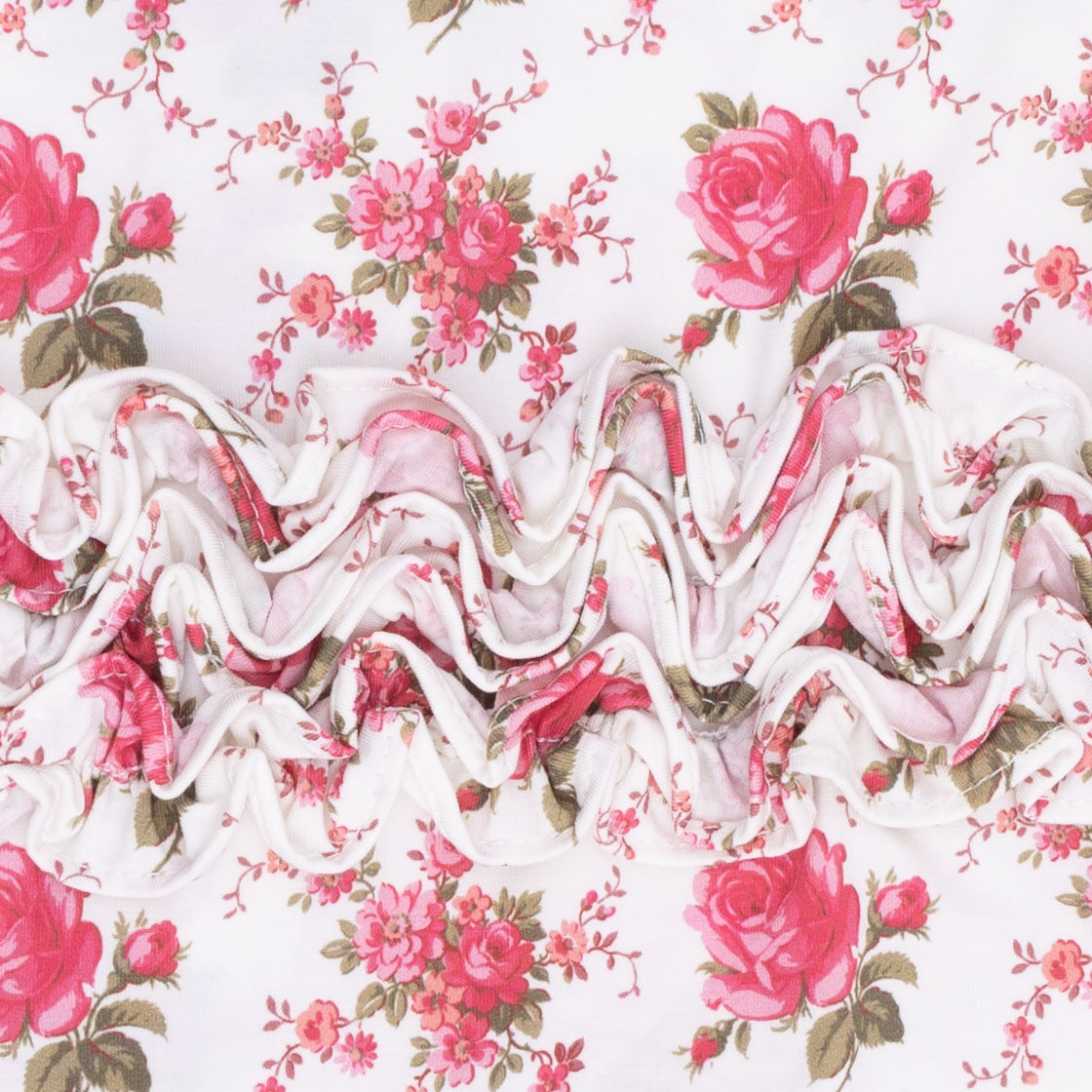 Elegant Roses - 2 Way Ruffle Back Zipper Footie