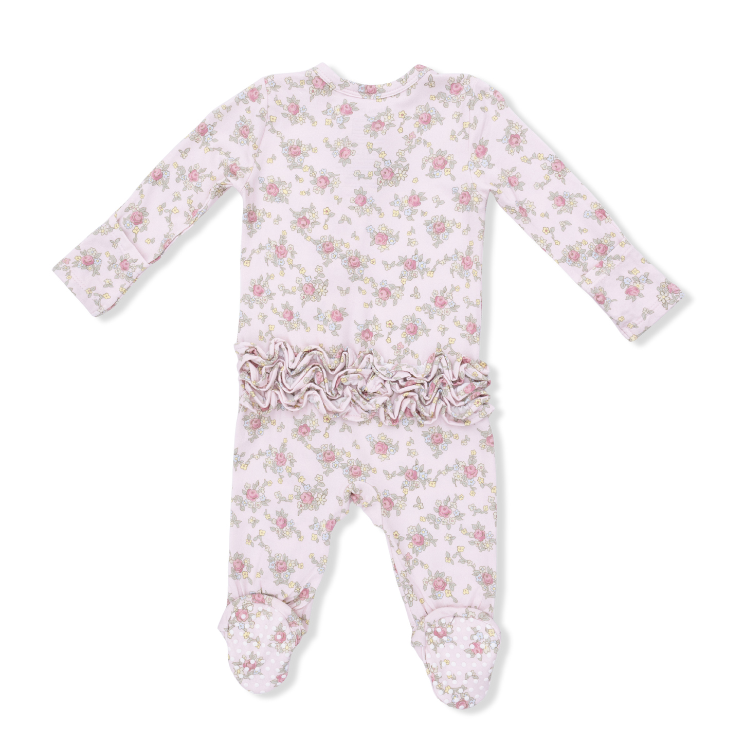 Edith's Rose Garden - 2 Way Ruffle Back Zipper Footie-Angel Dear