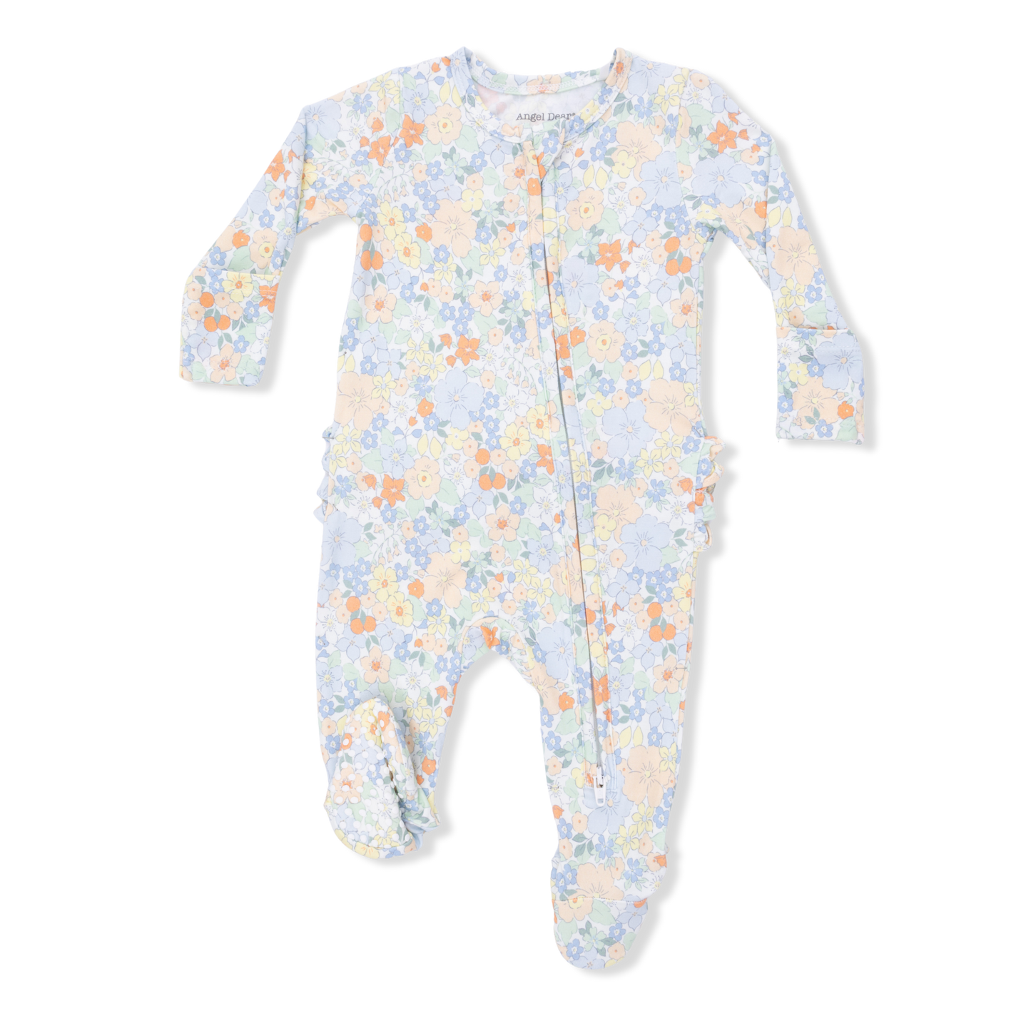 Georgia Floral - 2 Way Ruffle Back Zipper Footie-Angel Dear