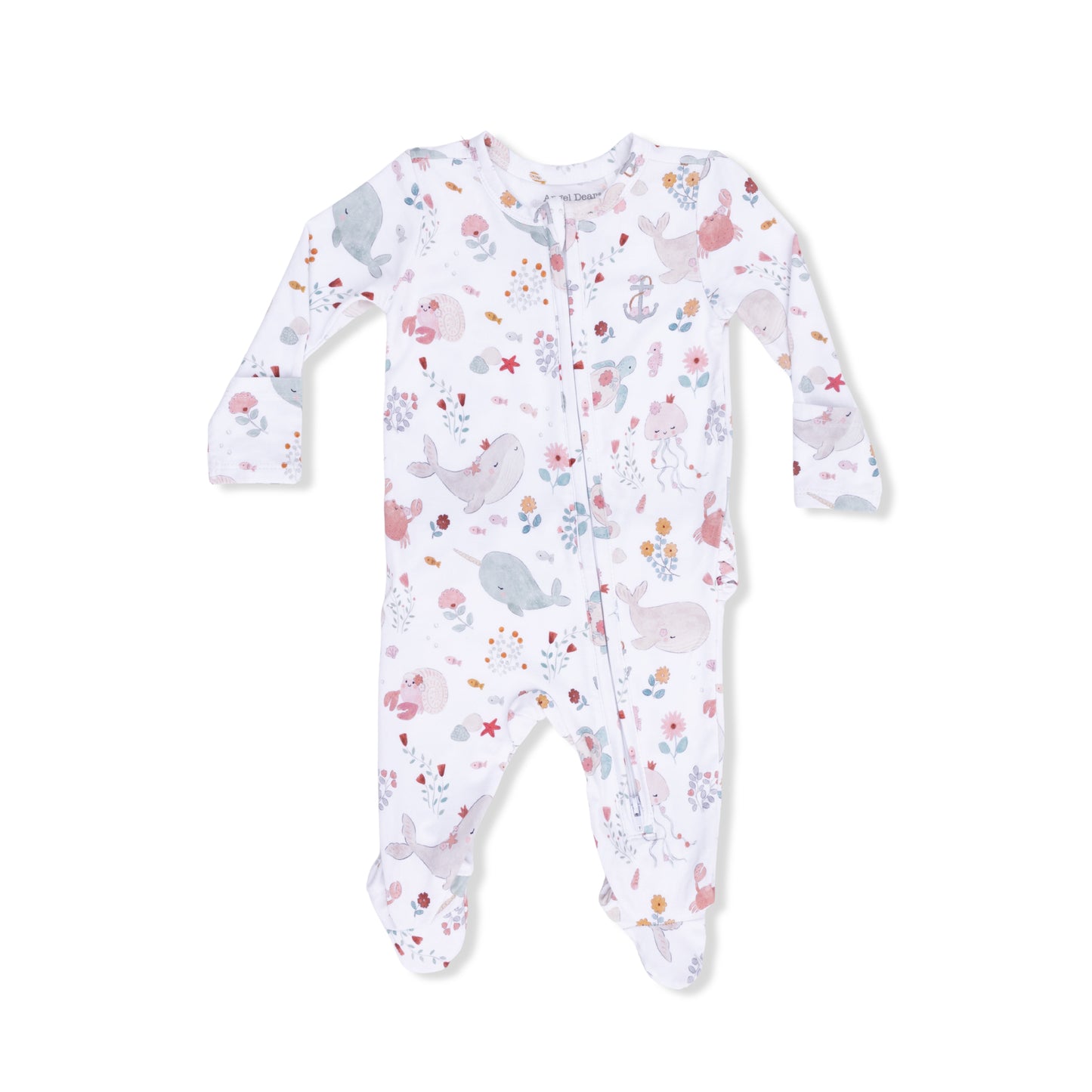 Garden Sea Creatures - 2 Way Ruffle Back Zipper Footie-Angel Dear