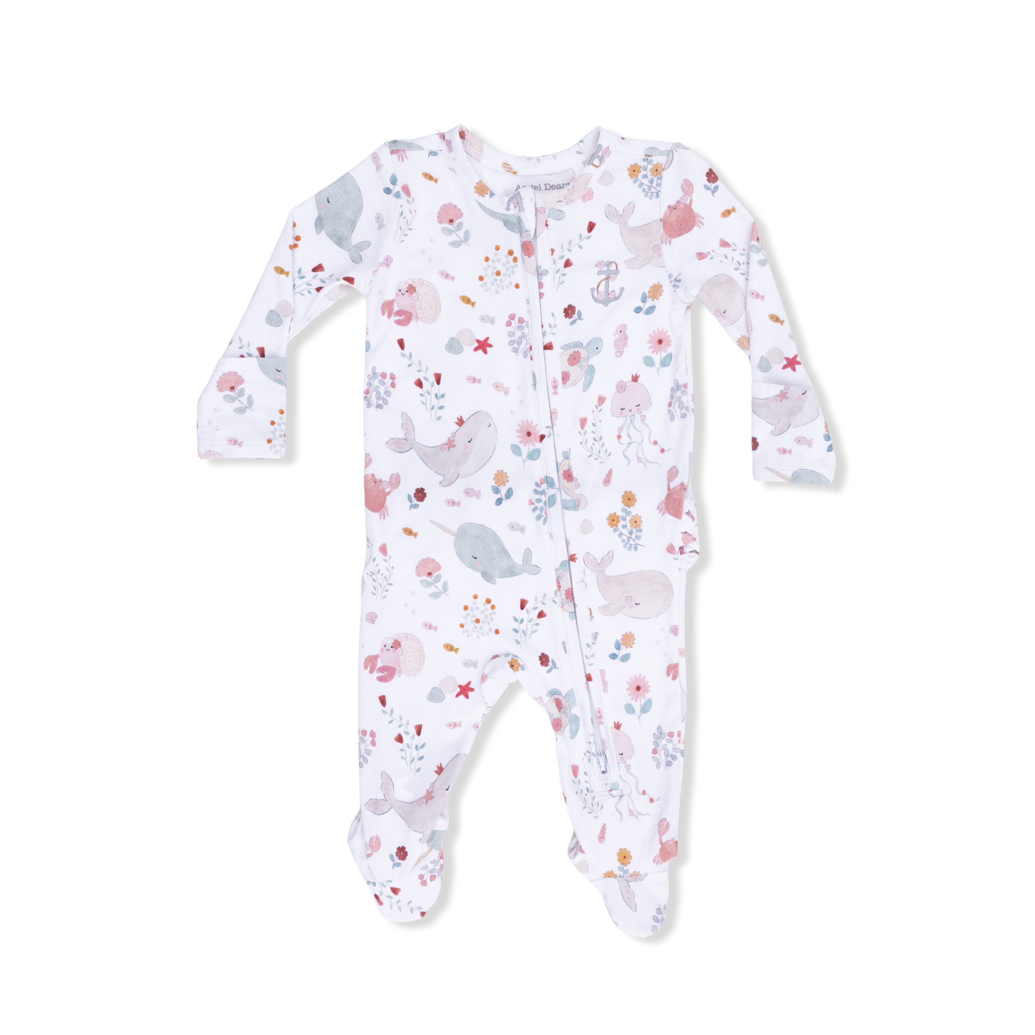 Garden Sea Creatures - 2 Way Ruffle Back Zipper Footie-Angel Dear
