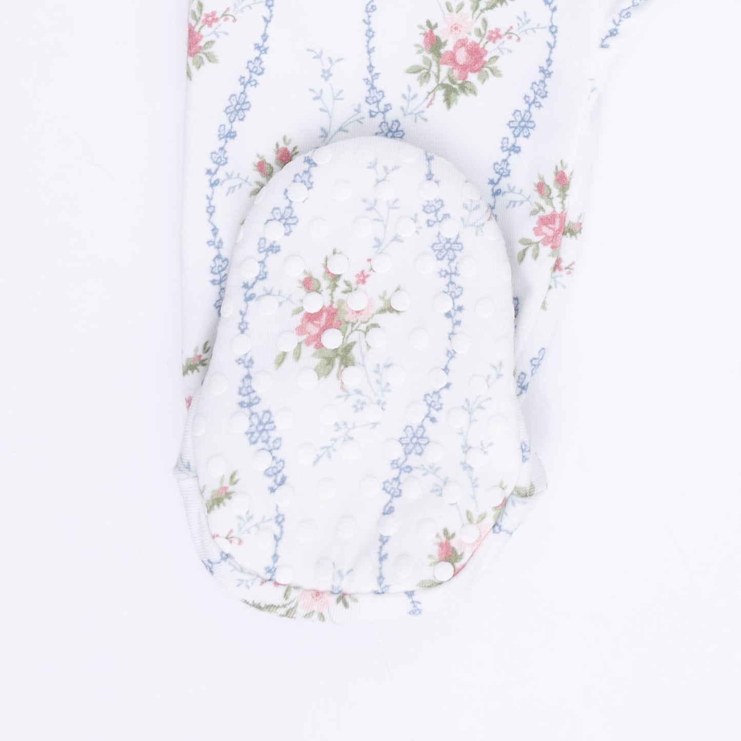 Heirloom Rose Stripe - 2 Way Ruffle Back Zipper Footie