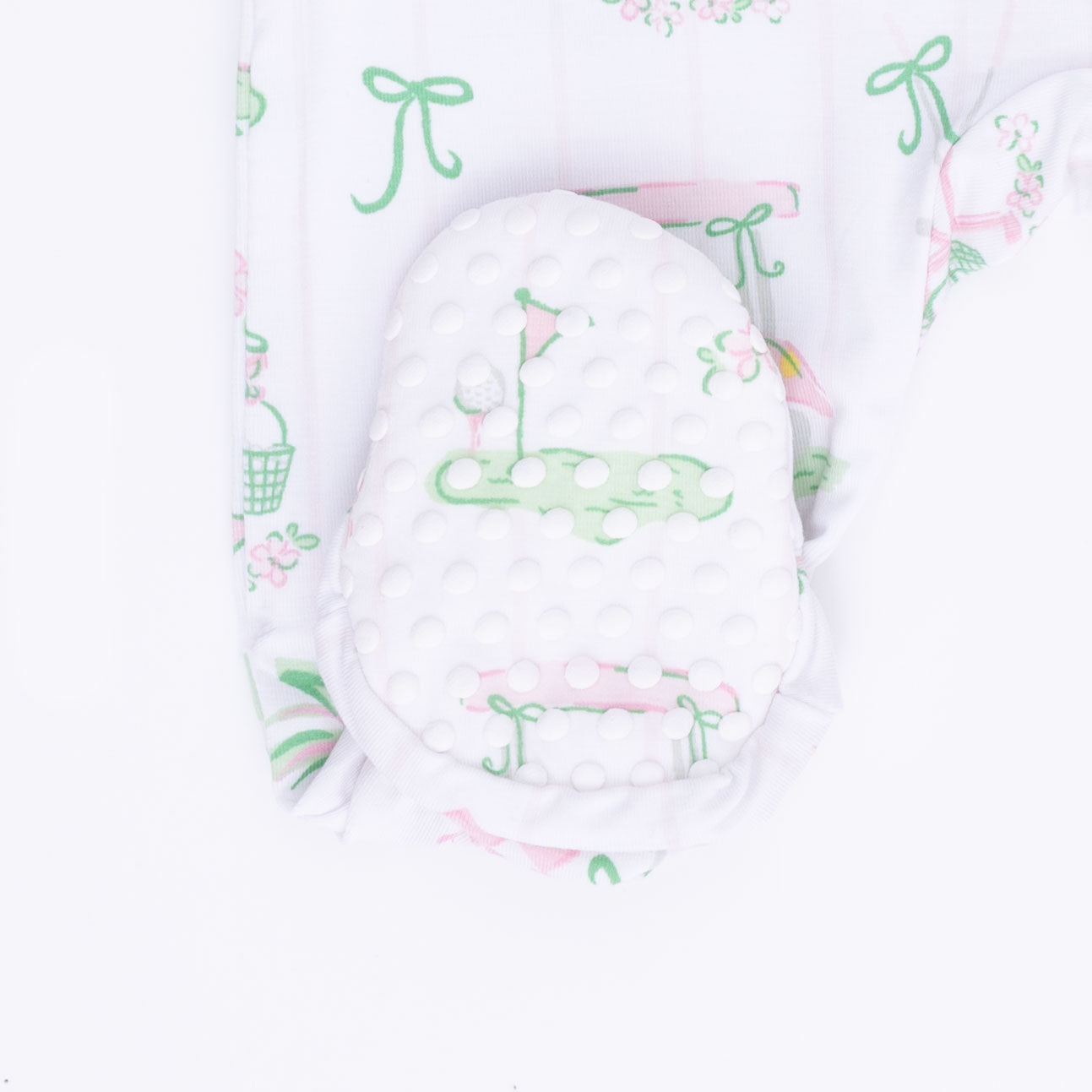 Pretty Golf - 2 Way Ruffle Back Zipper Footie & Bandana Bib Set