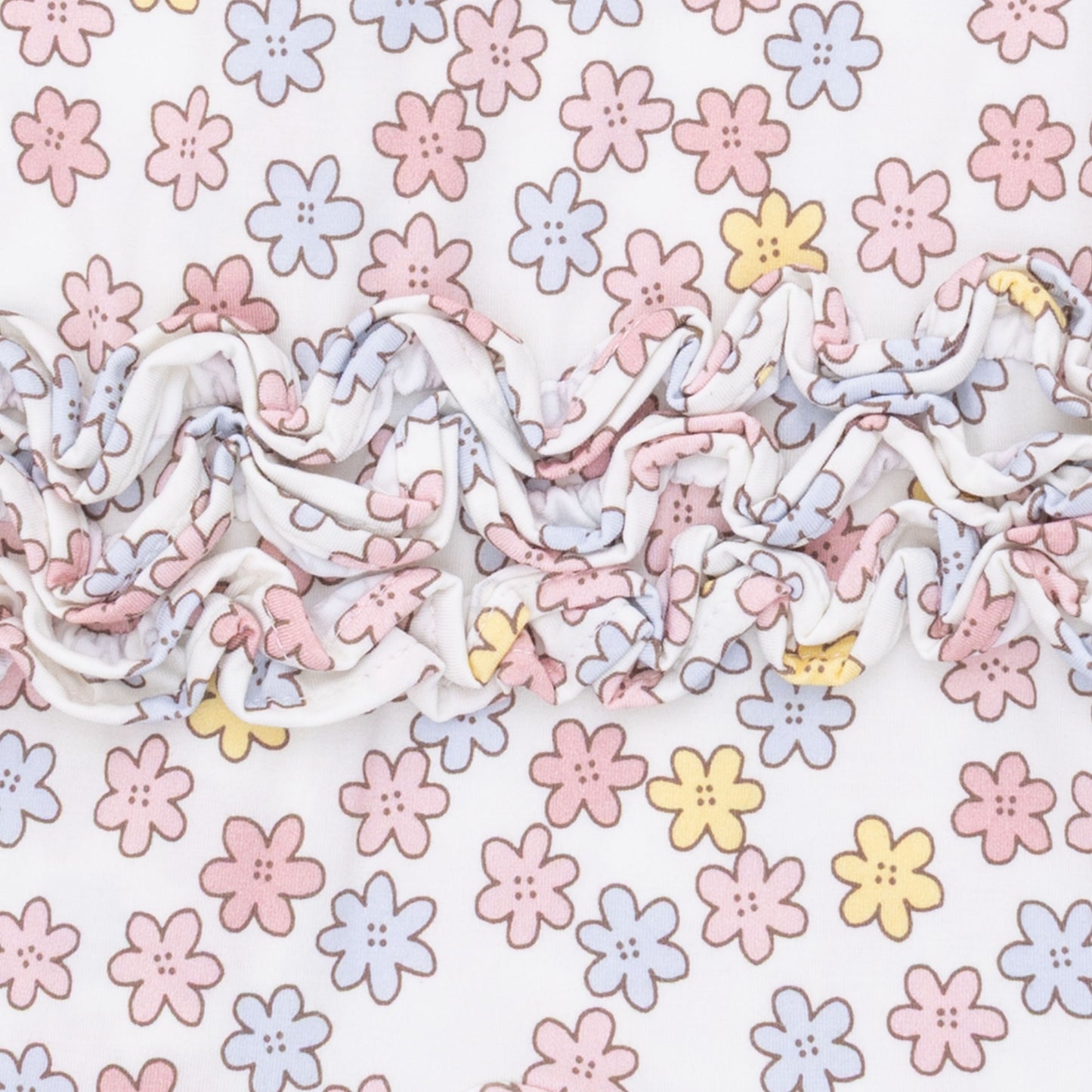 Sarah Floral - 2 Way Ruffle Back Zipper Footie
