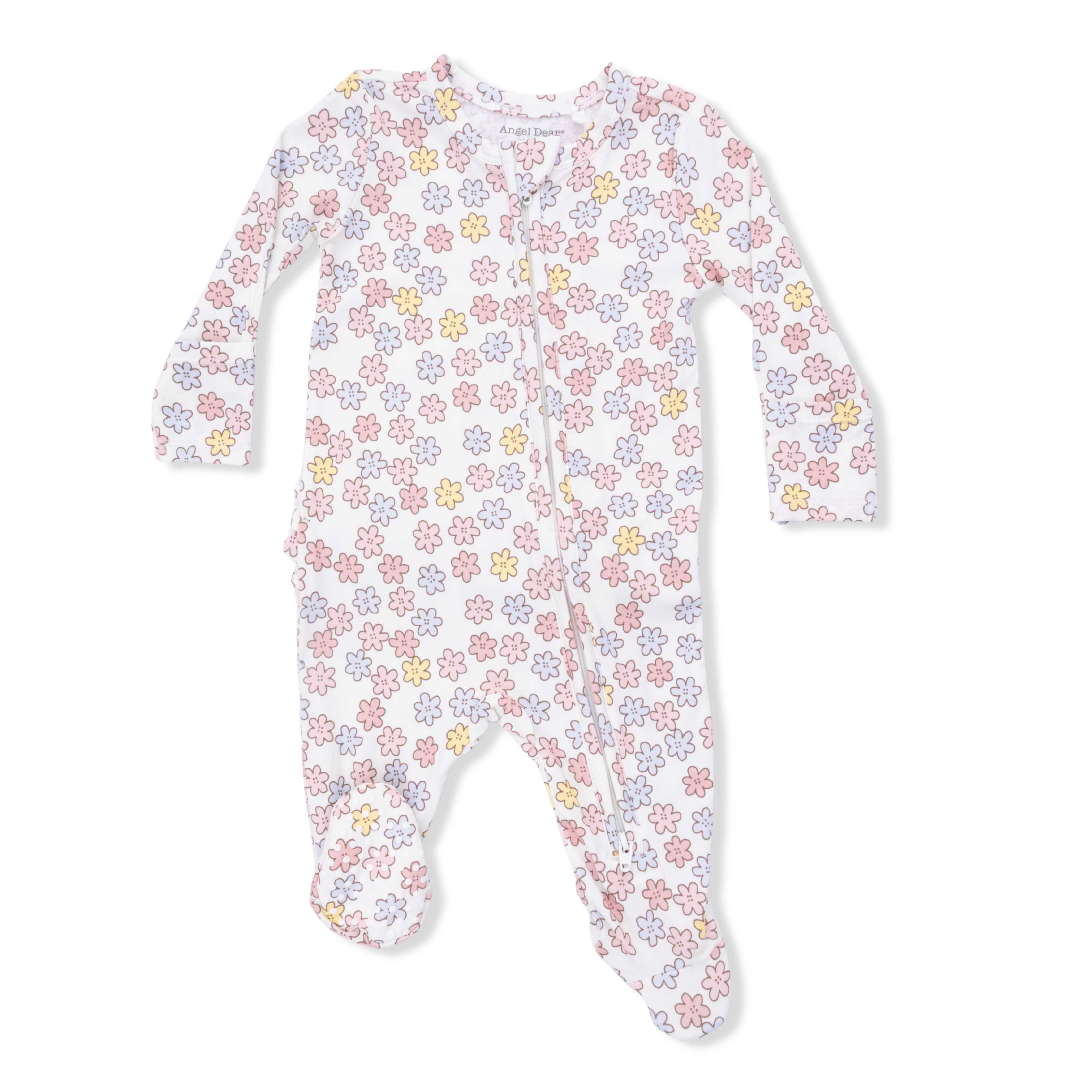 Sarah Floral - 2 Way Ruffle Back Zipper Footie-Angel Dear