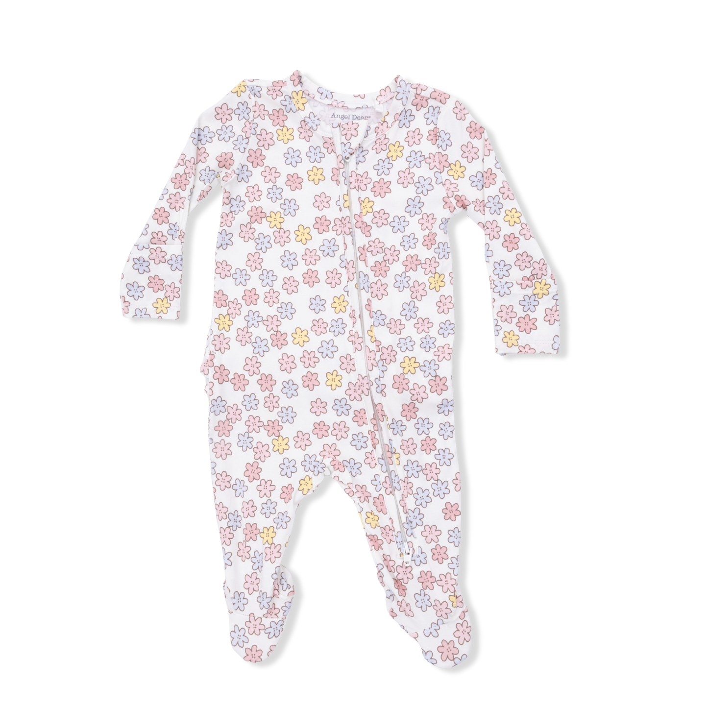 Sarah Floral - 2 Way Ruffle Back Zipper Footie-Angel Dear