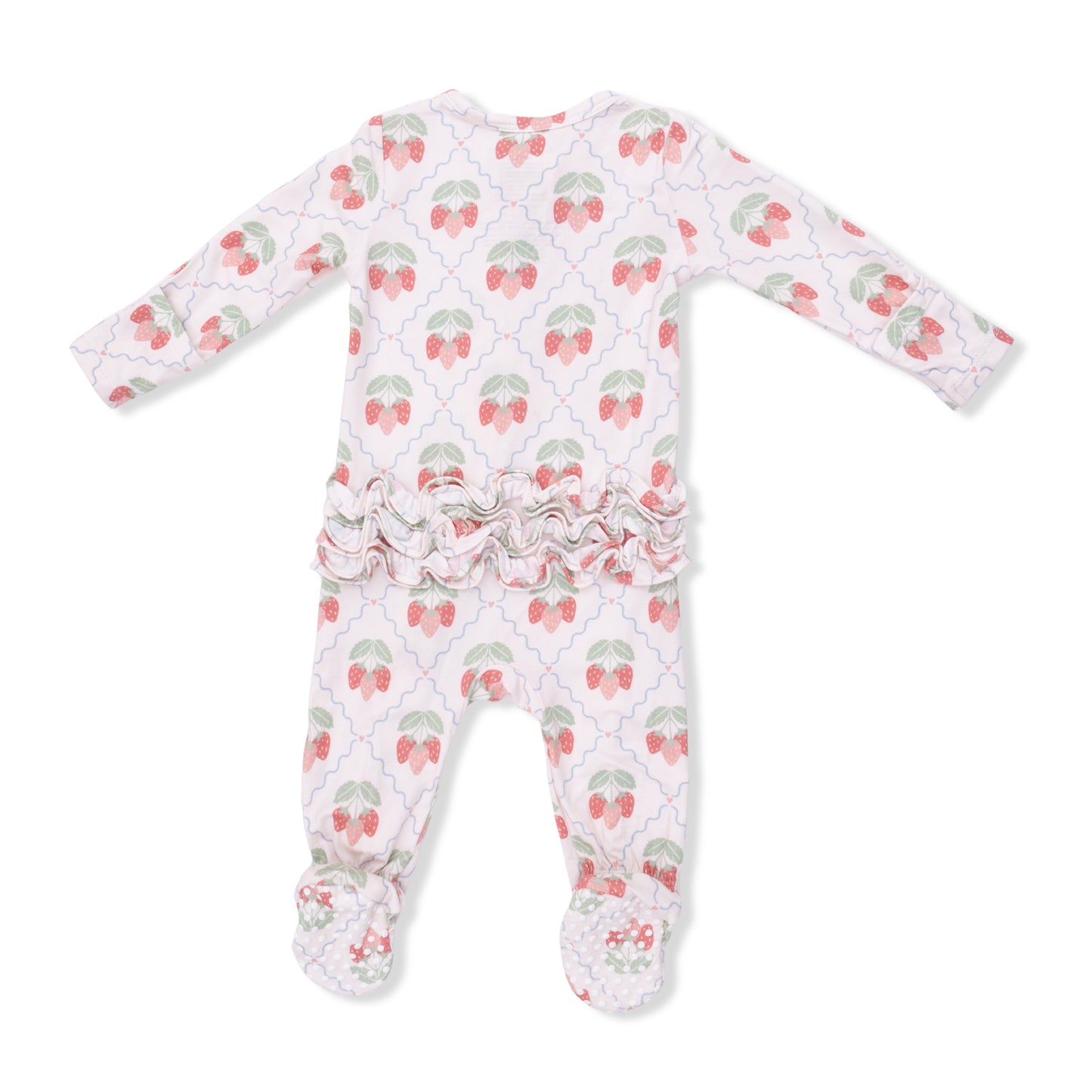 Sweet Strawberries - 2 Way Ruffle Back Zipper Footie-Angel Dear