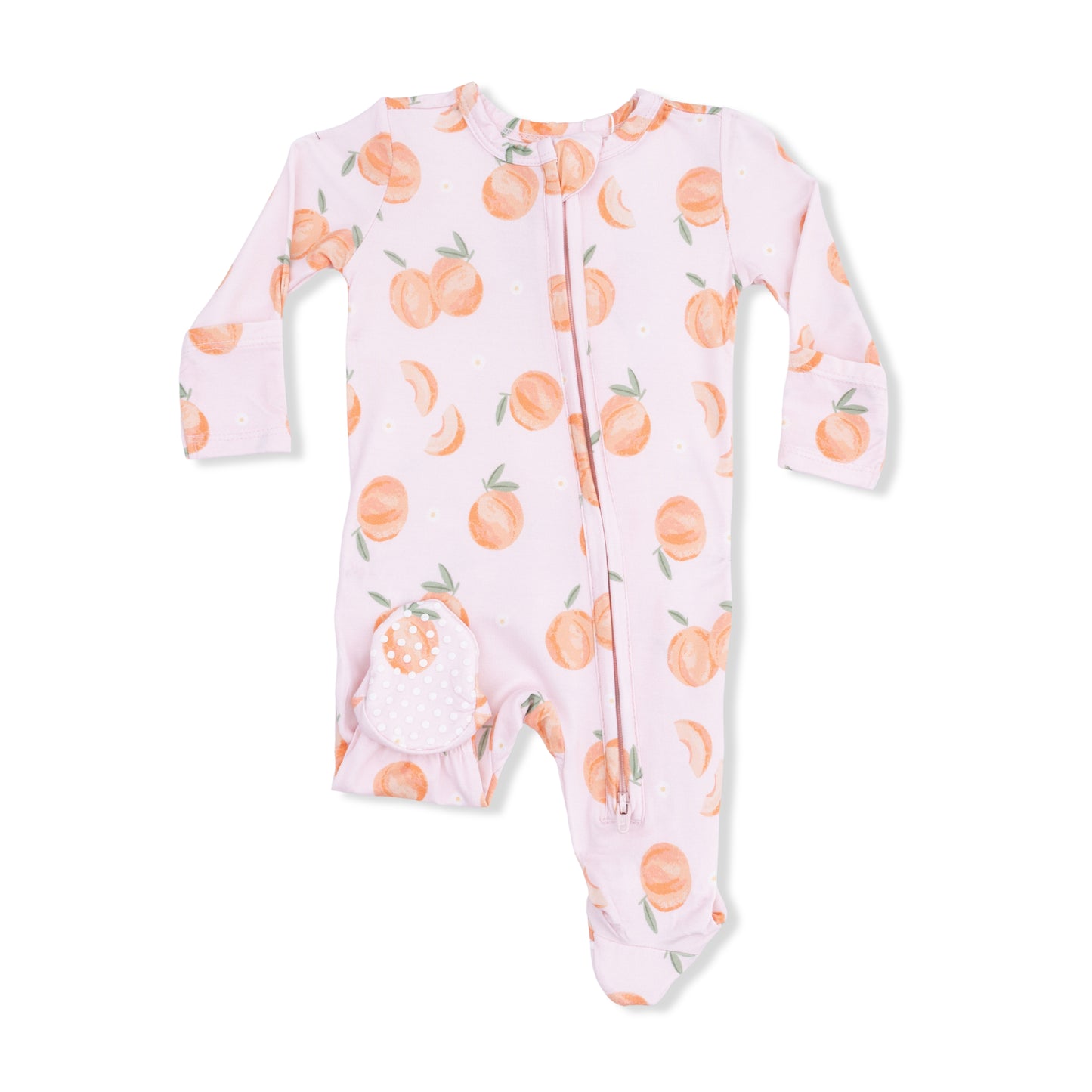 Sweet Peach - 2 Way Ruffle Back Zipper Footie-Angel Dear