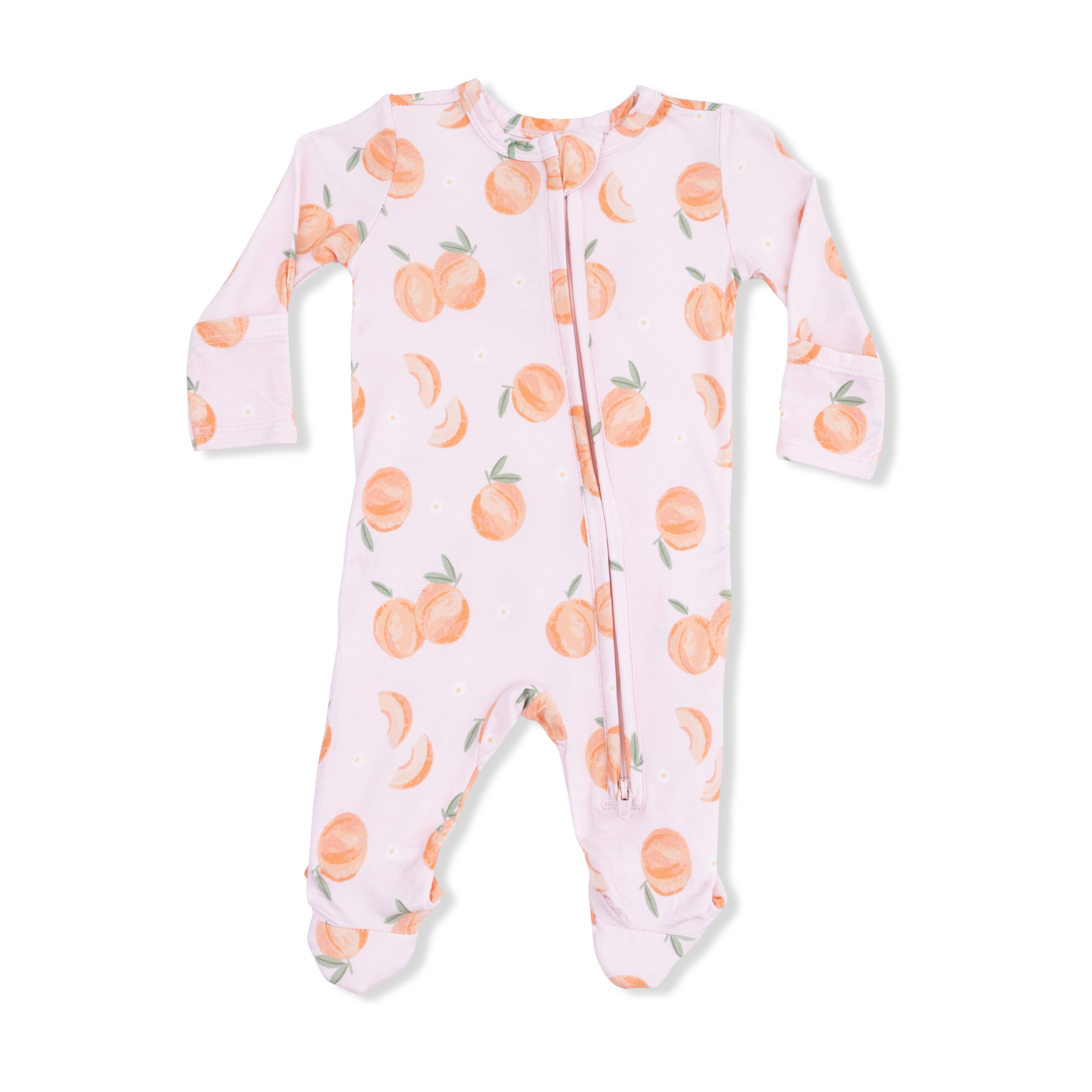 Sweet Peach - 2 Way Ruffle Back Zipper Footie-Angel Dear