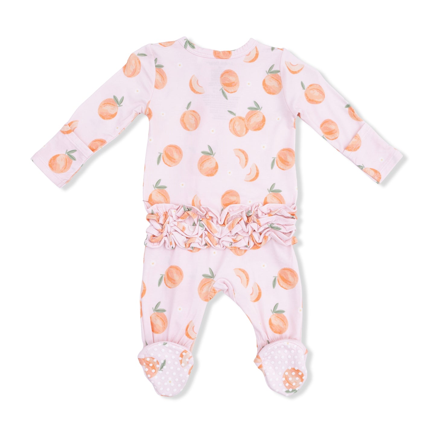 Sweet Peach - 2 Way Ruffle Back Zipper Footie-Angel Dear