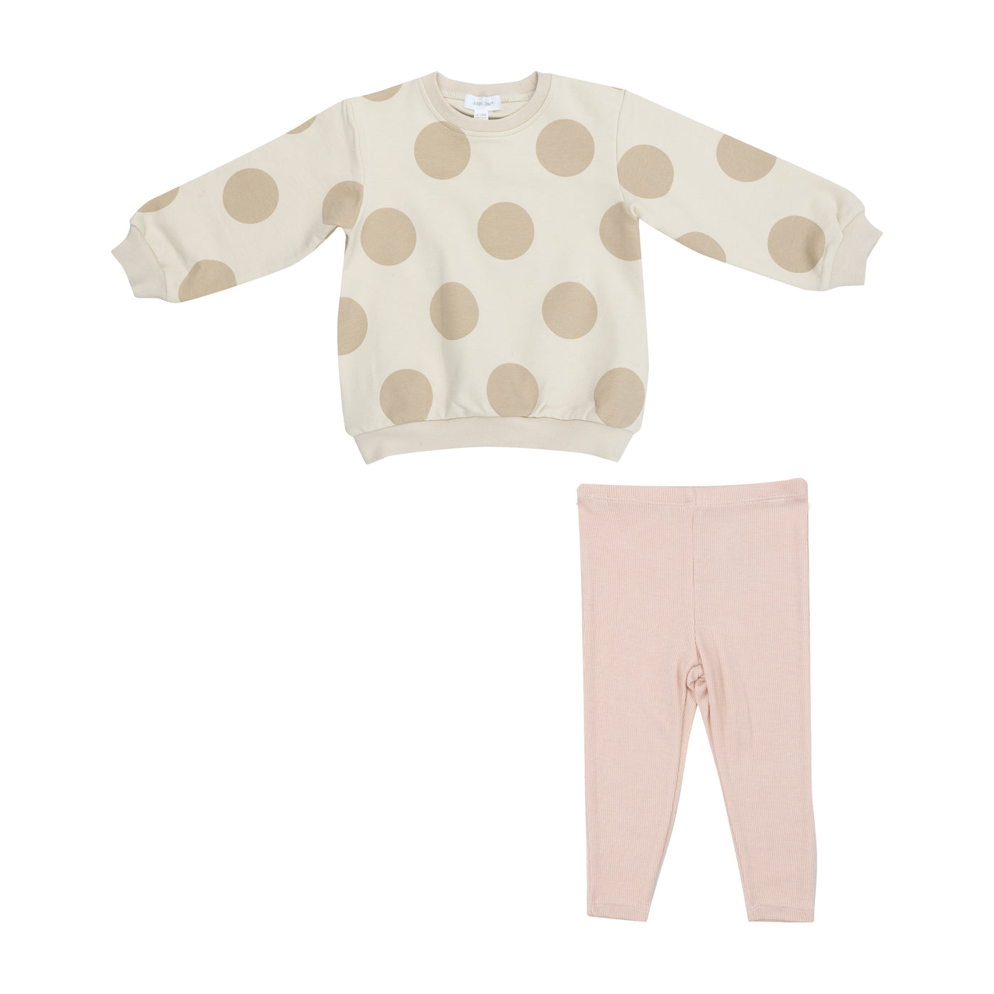 Puffy L/S Oversized Sweatshirt + Legging - Beige Dot-Angel Dear