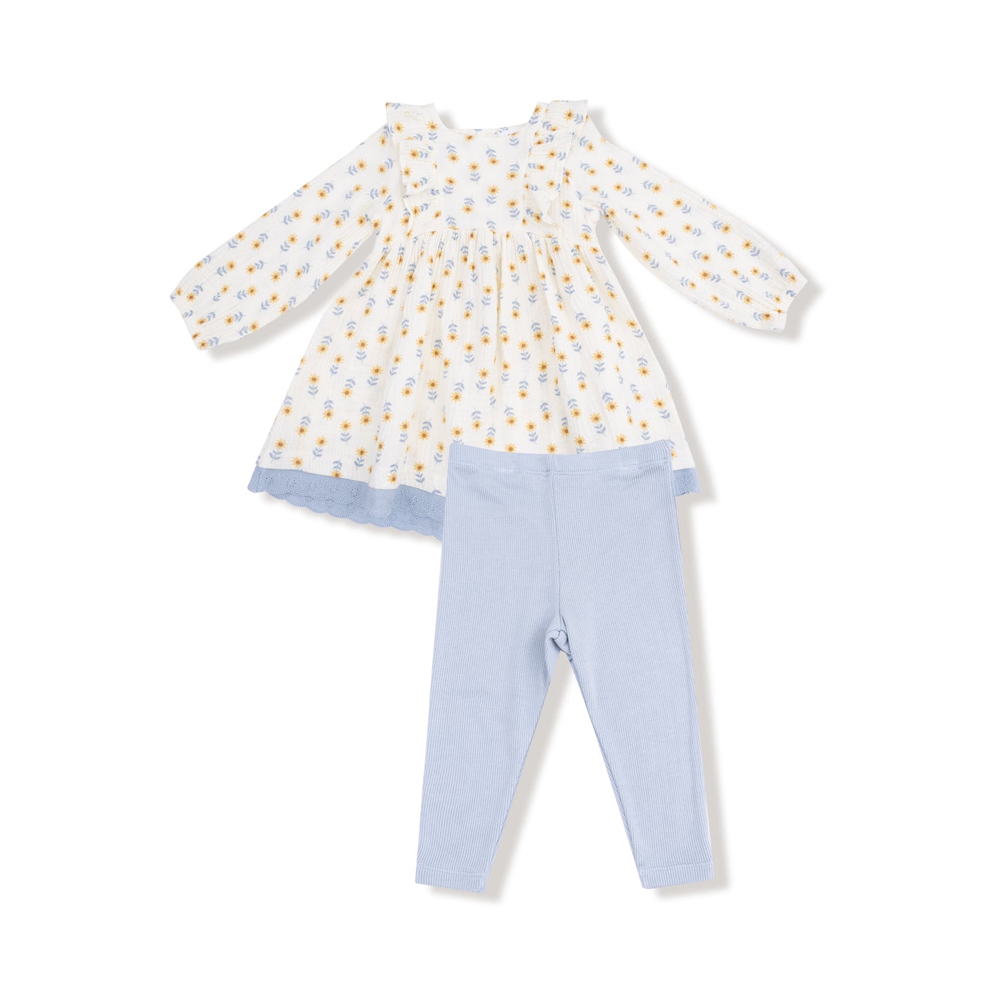 Dress with Legging Set in our  Western Sunflower print from Angel Dear