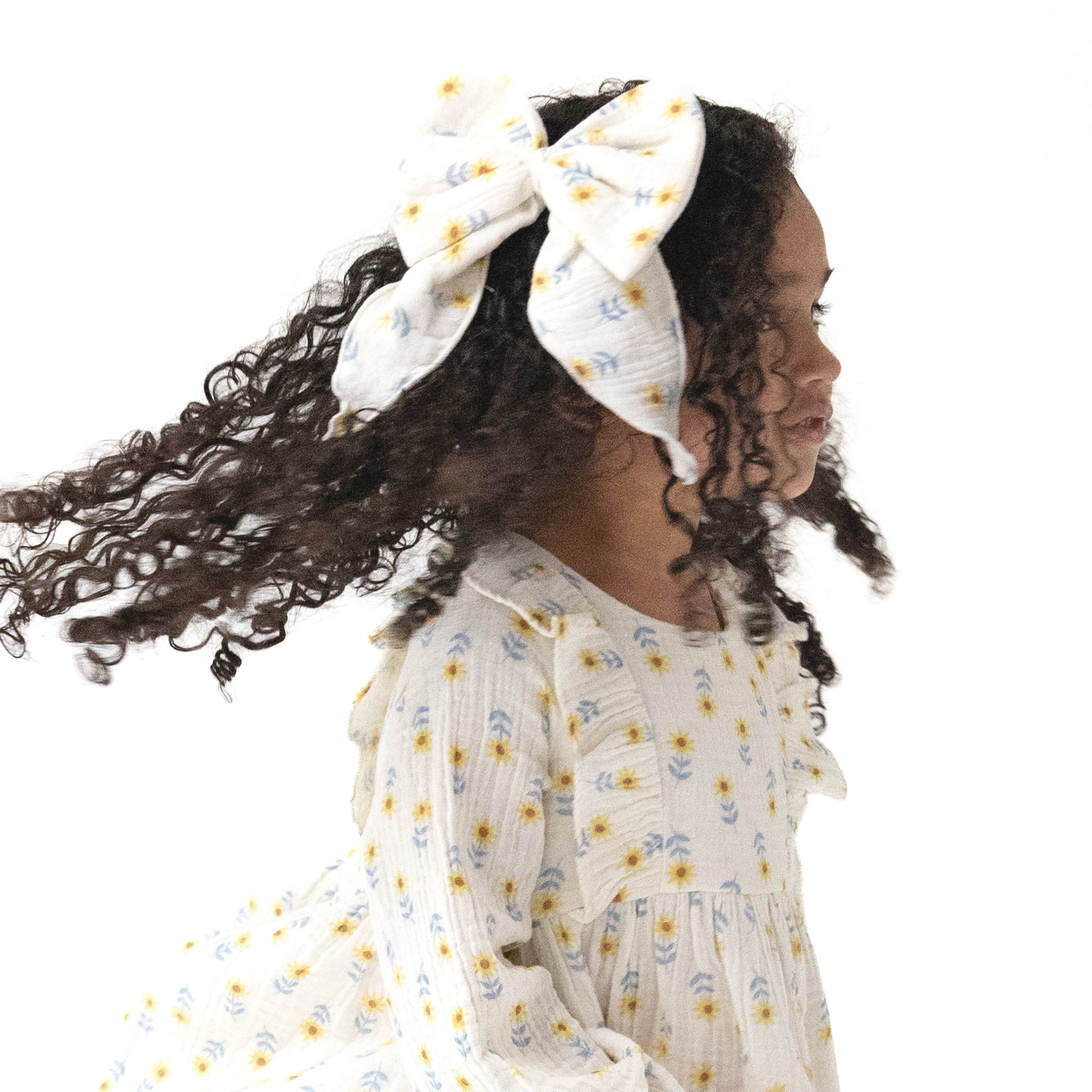 Bow with Tails Clip In in our  Western Sunflower print from Angel Dear