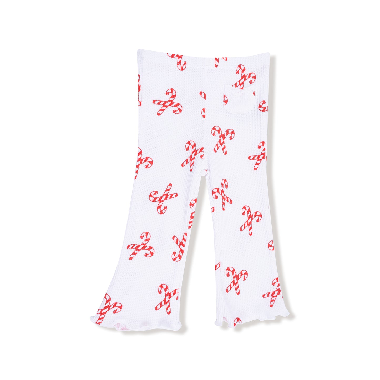 Puffy Long Sleeve Oversized Sweatshirt + Flared Pant in our  Candy Canes print from Angel Dear