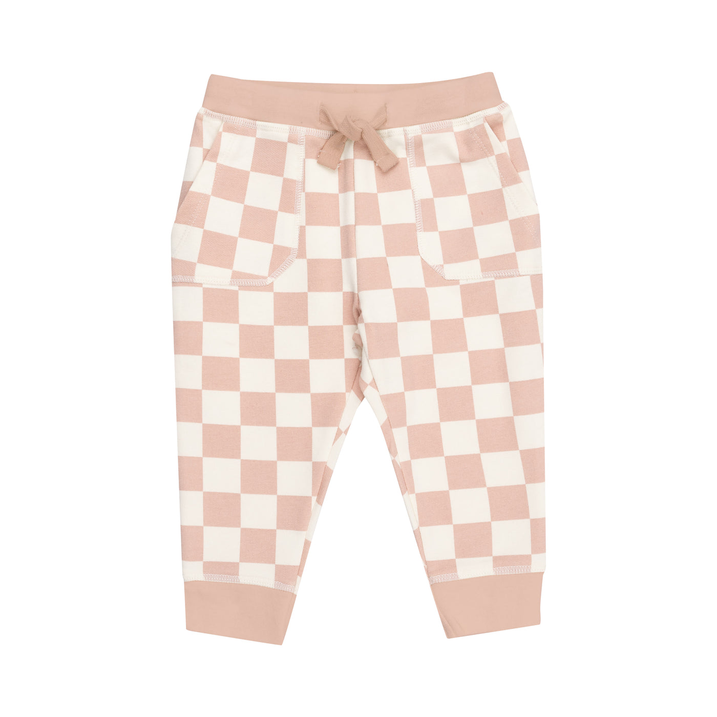 Hoodie And Jogger - French Terry Checkerboard Pink-Angel Dear